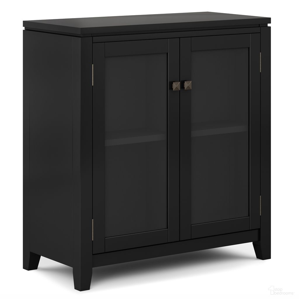 The appearance of Cosmopolitan Solid Wood Low Storage Cabinet In Black designed by Simpli Home in the modern / contemporary interior design. This black piece of furniture  was selected by 1StopBedrooms from Cosmopolitan Collection to add a touch of cosiness and style into your home. Sku: AXCCOS14-BL. Material: Pine.