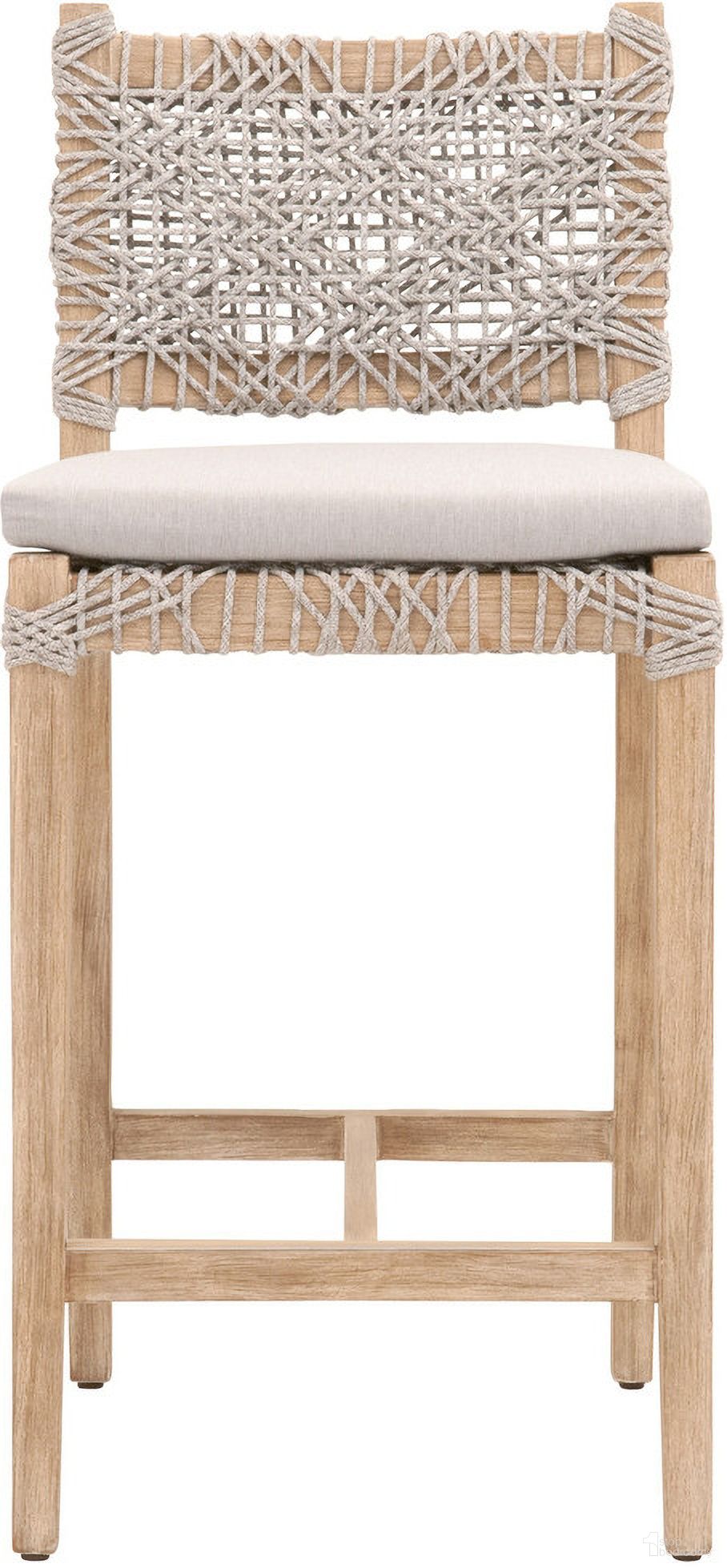 Woven Costa Counter Stool In Taupe and Natural Gray