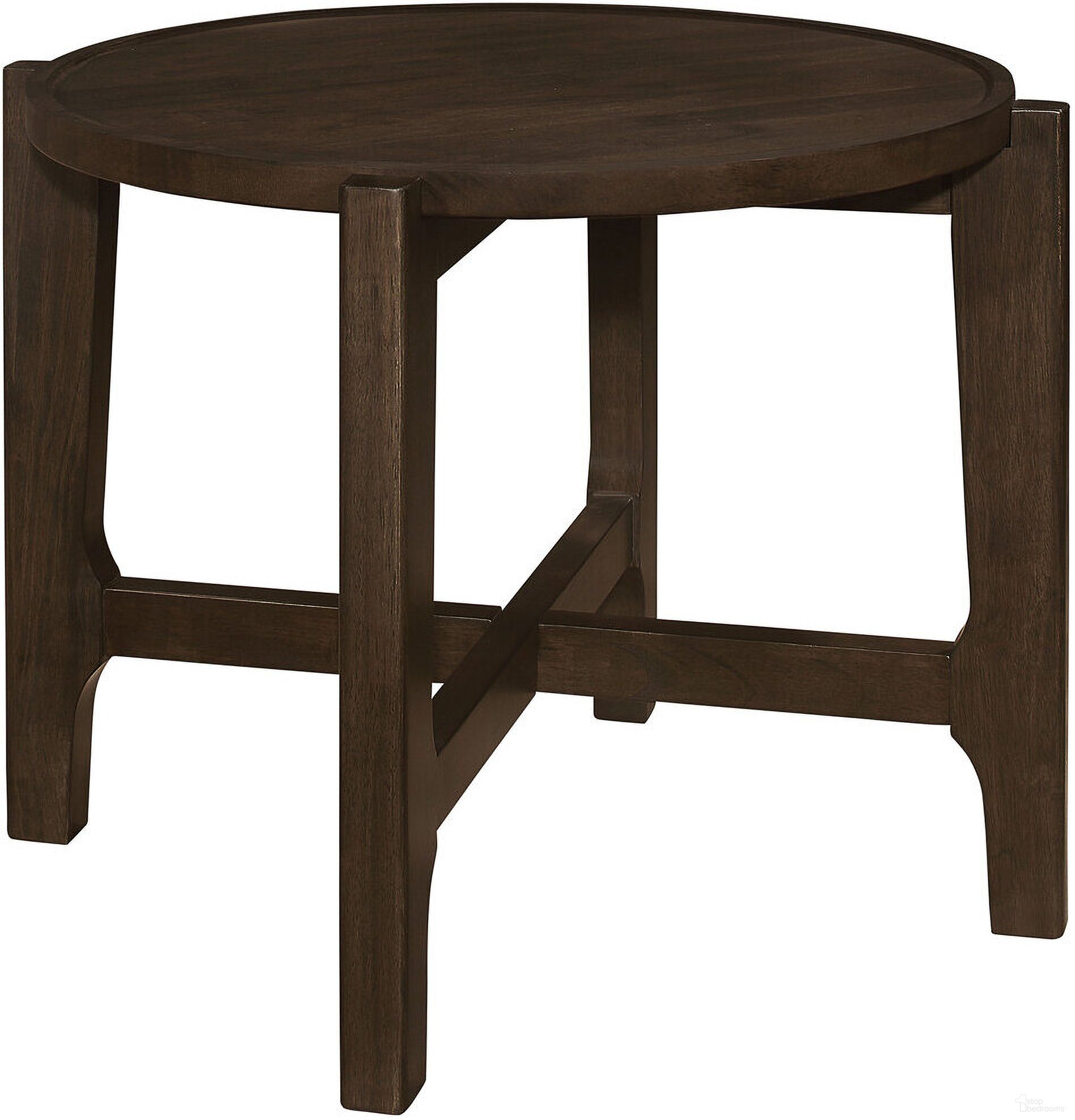 The appearance of Cota Round Solid Wood End Table Dark Brown designed by Coaster in the transitional interior design. This dark brown piece of furniture  was selected by 1StopBedrooms from Cota Collection to add a touch of cosiness and style into your home. Sku: 708287. Material: Wood.