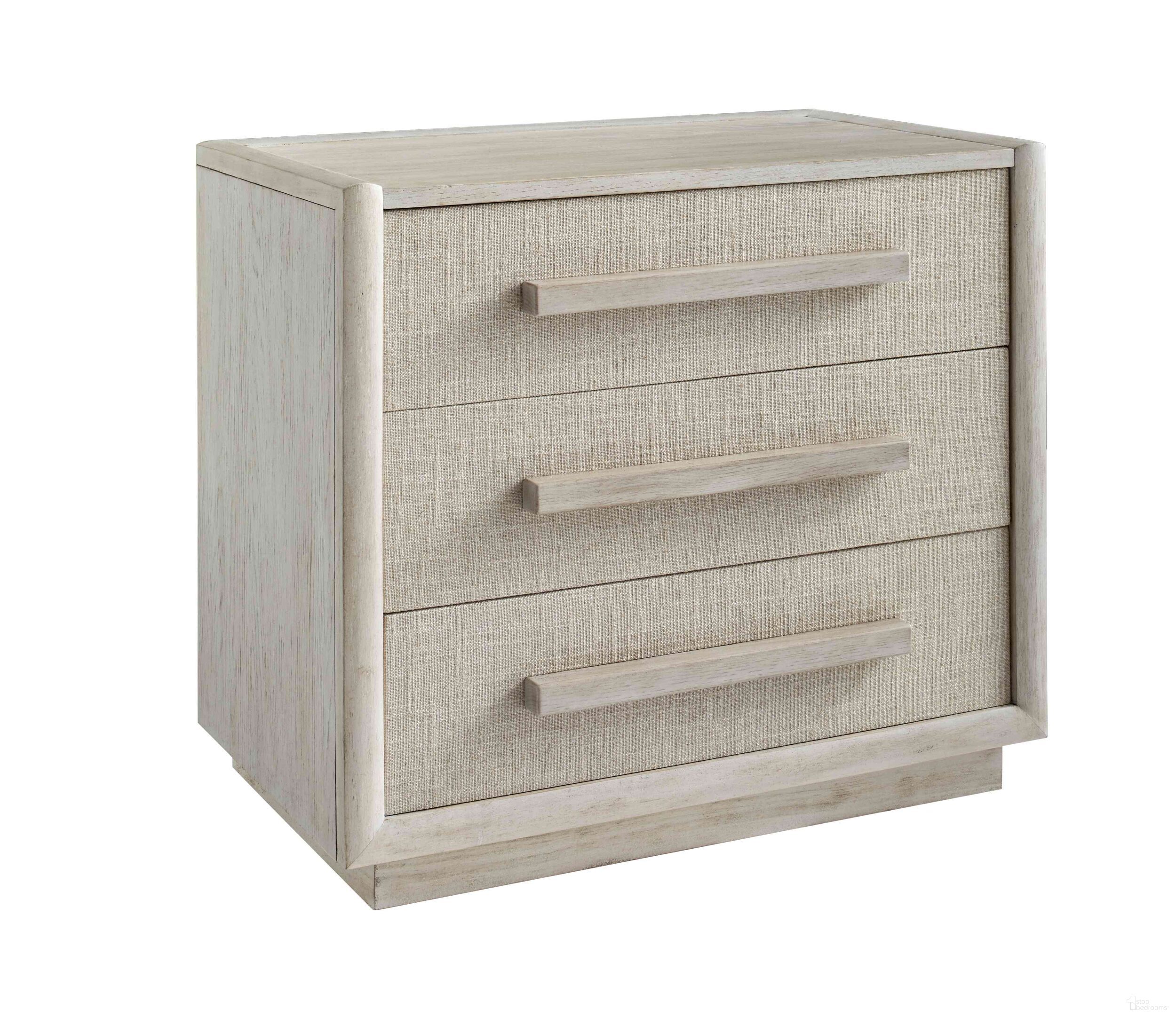 The appearance of Cotiere Nightstand In Beige designed by A.R.T. in the modern / contemporary interior design. This beige piece of furniture  was selected by 1StopBedrooms from Cotiere Collection to add a touch of cosiness and style into your home. Sku: 299140-2349. Material: Rubberwood.