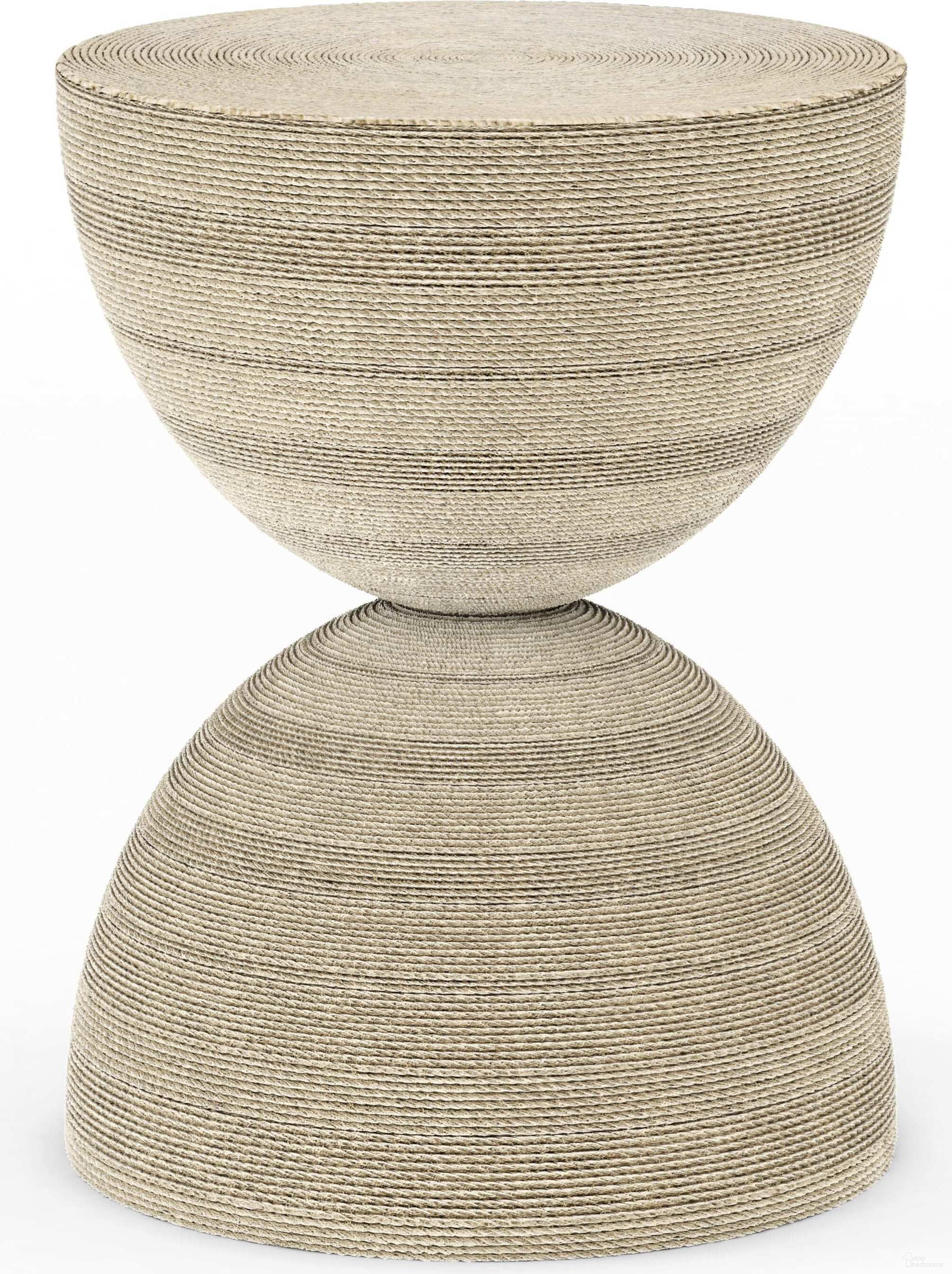 The appearance of Cotiere Round End Table In Beige designed by A.R.T. in the modern / contemporary interior design. This beige piece of furniture  was selected by 1StopBedrooms from Cotiere Collection to add a touch of cosiness and style into your home. Sku: 299303-0001. Material: Resin.