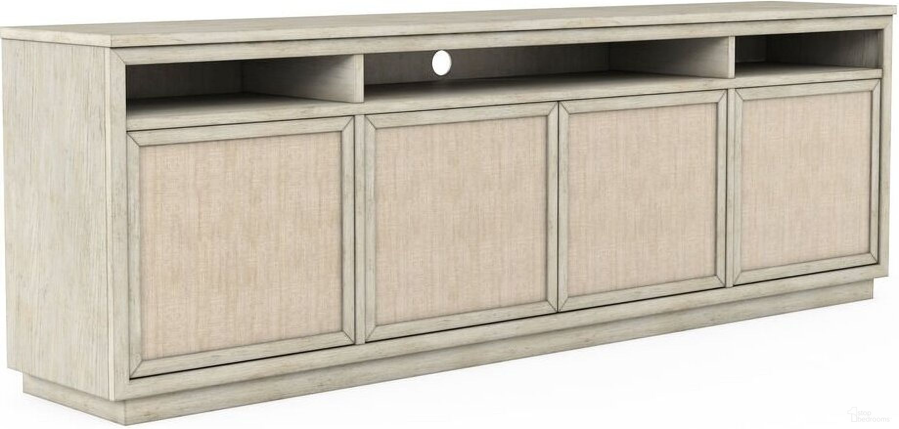 The appearance of Cotiere Entertainment Console In Beige designed by A.R.T. in the modern / contemporary interior design. This beige piece of furniture  was selected by 1StopBedrooms from Cotiere Collection to add a touch of cosiness and style into your home. Sku: 299423-2349. Material: Parawood.