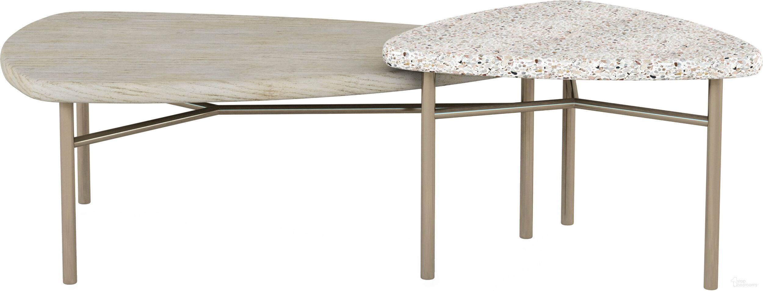 The appearance of Cotiere 2 Piece Bunching Cocktail Tables In Beige designed by A.R.T. in the modern / contemporary interior design. This beige piece of furniture  was selected by 1StopBedrooms from Cotiere Collection to add a touch of cosiness and style into your home. Sku: 299362-1243. Material: Parawood.