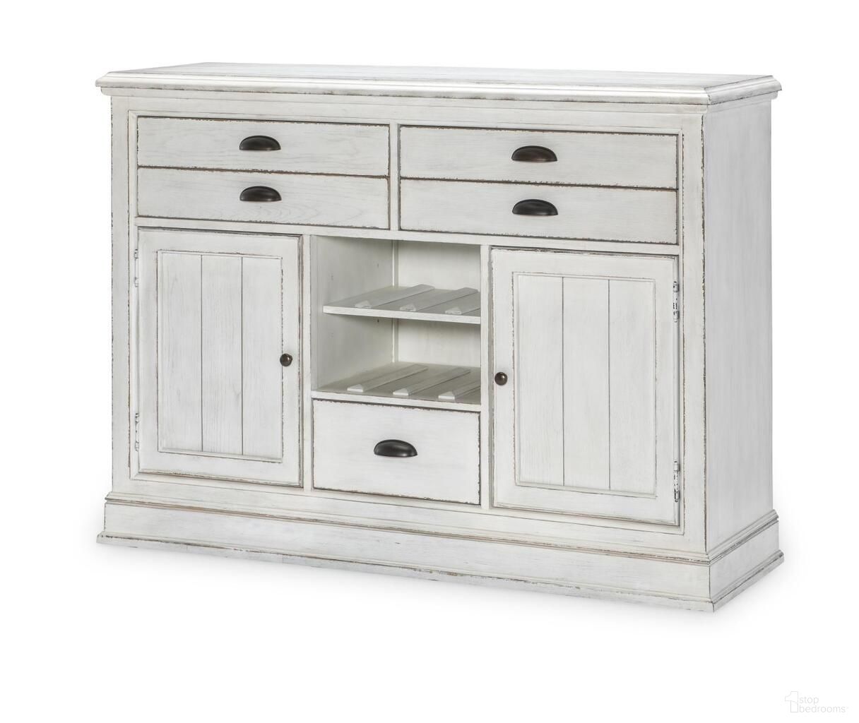 The appearance of Cottage Park 5 Drawer and 2 Door Credenza In Aged White designed by Legacy Classic in the modern / contemporary interior design. This aged white piece of furniture was selected by 1StopBedrooms from Cottage Park Collection to add a touch of cosiness and style into your home. Sku: 2430-151. Material: Hardwood.