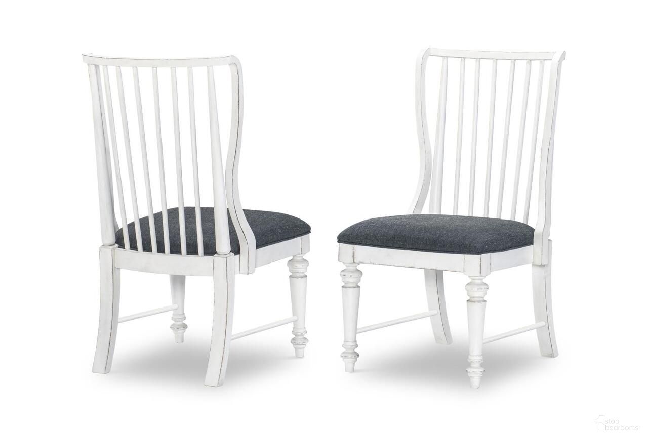 The appearance of Cottage Park Slat Back Side Chair Set of 2 In Aged White designed by Legacy Classic in the modern / contemporary interior design. This aged white piece of furniture  was selected by 1StopBedrooms from Cottage Park Collection to add a touch of cosiness and style into your home. Sku: 2430-140. Material: Hardwood. Chair Type: Side Chair.