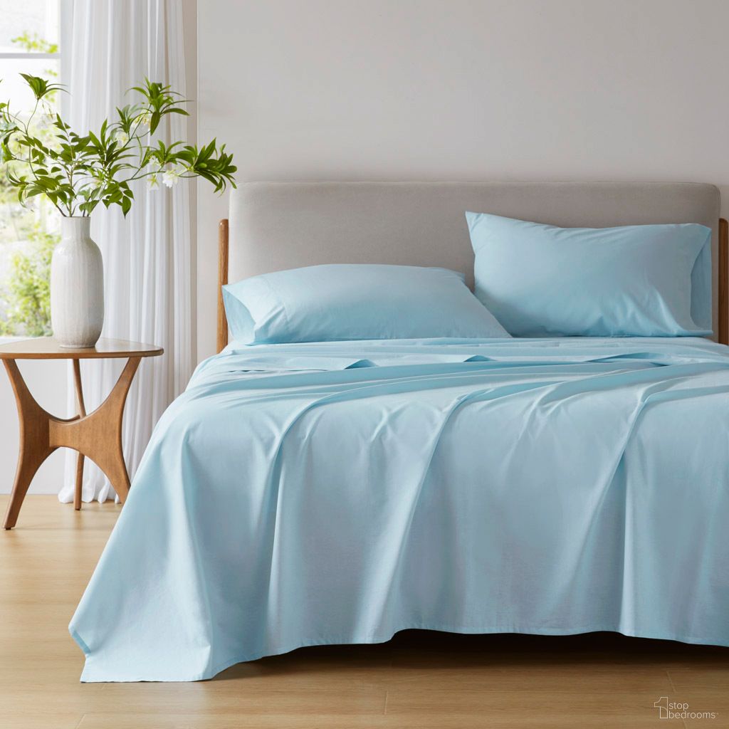 Cotton 144TC Cotton Solid Sheet Set In Light Blue