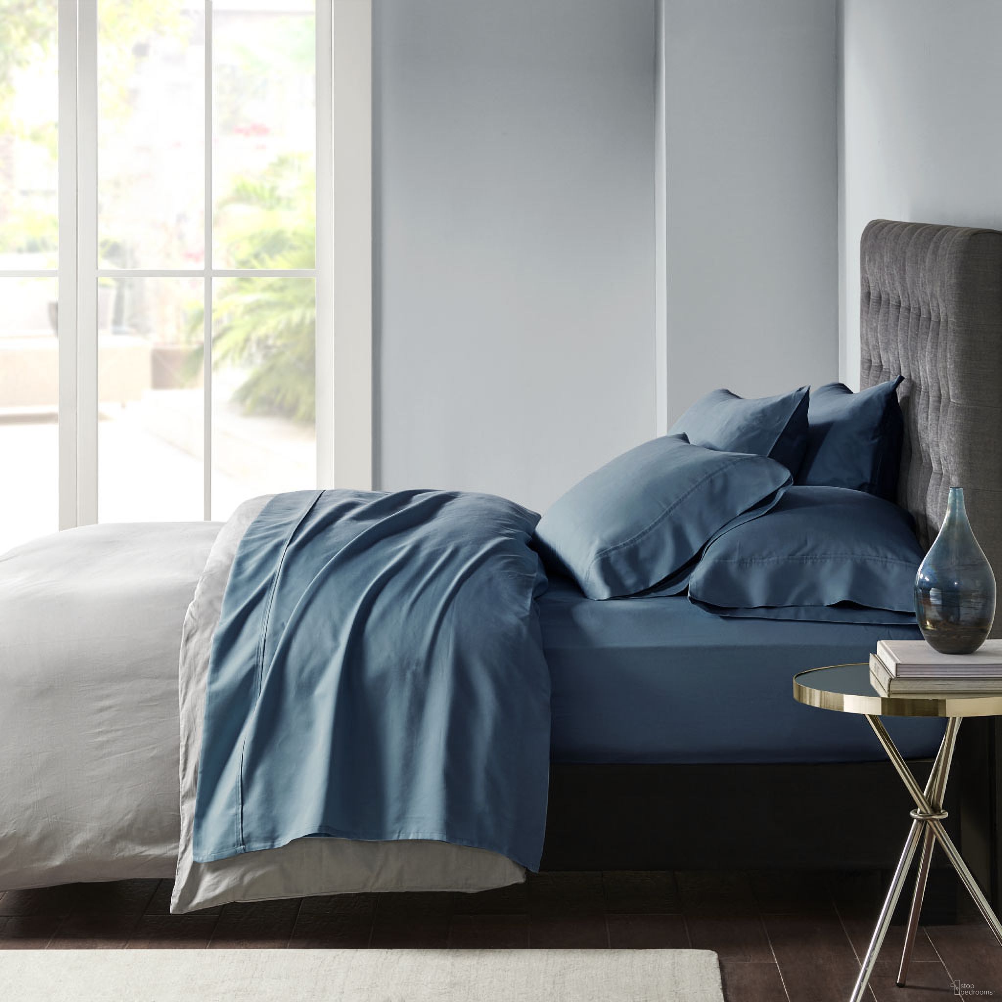 Cotton and Polyester 6 Piece Solid California King Sheet Set In Teal