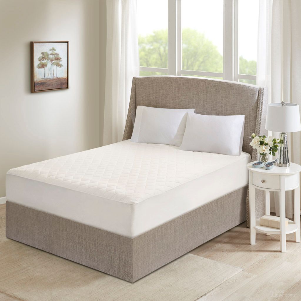 The appearance of Cotton Deep Pocket Heated King Mattress Pad-20 Heat Settings In White designed by Olliix in the transitional interior design. This white piece of furniture was selected by 1StopBedrooms from Cotton Collection to add a touch of cosiness and style into your home. Sku: BR55-0901. Bed Size: King. Material: Cotton. Mattress Size: King.