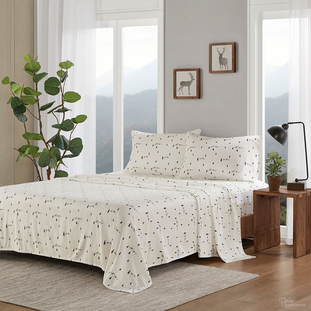 The appearance of Cotton Flannel 4 Piece King Sheet Set In Black Pine Trees designed by Olliix in the cabin / lodge interior design. This black piece of furniture was selected by 1StopBedrooms from Cotton Flannel Collection to add a touch of cosiness and style into your home. Sku: WR20-3961. Bed Size: King. Material: Cotton.