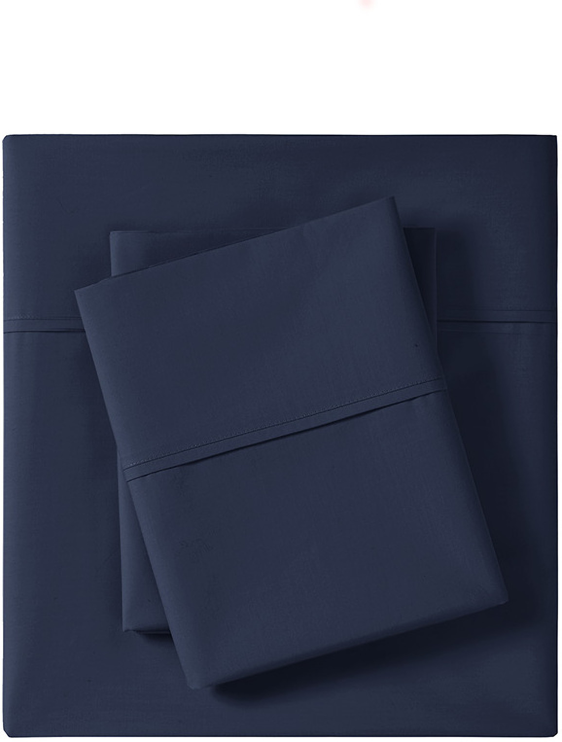 Cotton Single Pick Peached And Brushed Percale King Sheet Set In Navy