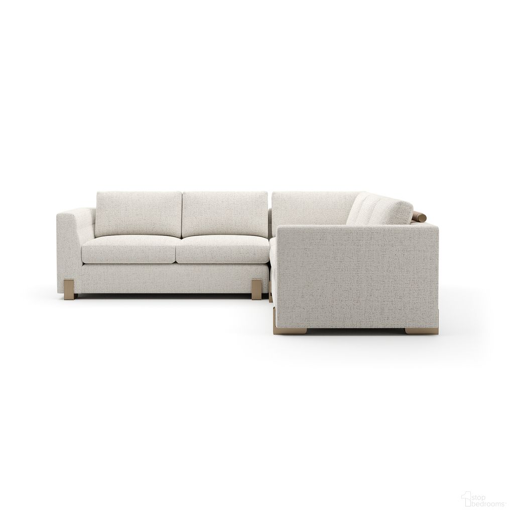 The appearance of Counter Balance L Sectional Small In Cream designed by Caracole in the modern / contemporary interior design. This cream piece of furniture was selected by 1StopBedrooms from Counter Balance Collection to add a touch of cosiness and style into your home. Sku: UPH-425V-CR8-A;UPH-425V-LL8-A;UPH-425V-RL8-A. Material: Metal.