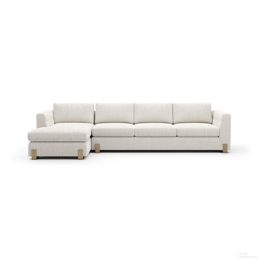The appearance of Counter Balance Large Left Chaise Sectional In Cream designed by Caracole in the modern / contemporary interior design. This cream piece of furniture was selected by 1StopBedrooms from Counter Balance Collection to add a touch of cosiness and style into your home. Sku: UPH-425V-LH8-A;UPH-425V-RS8-A. Material: Metal.