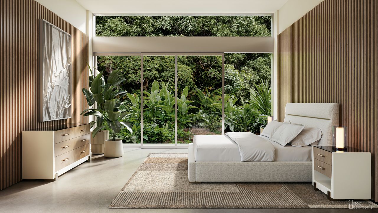 The appearance of Counter Balance Upholstered Bedroom Set In Cream designed by Caracole in the modern / contemporary interior design. This cream piece of furniture was selected by 1StopBedrooms from Counter Balance Collection to add a touch of cosiness and style into your home. Sku: CLA-425V-102F;CLA-425V-102H;CLA-425V-102R;CLA-425V-066. Material: Metal. Bed Size: King.