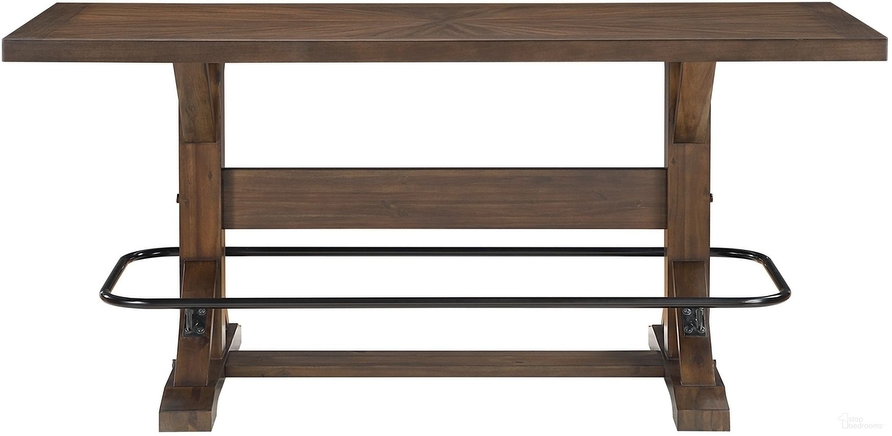 The appearance of Oliver Counter Height Table In Brown designed by Homelegance in the rustic / southwestern interior design. This brown piece of furniture was selected by 1StopBedrooms from Oliver Collection to add a touch of cosiness and style into your home. Sku: 5979-36. Table Base Style: Trestle. Material: Wood. Table Top Shape: Rectangular. Size: 32" x 78".