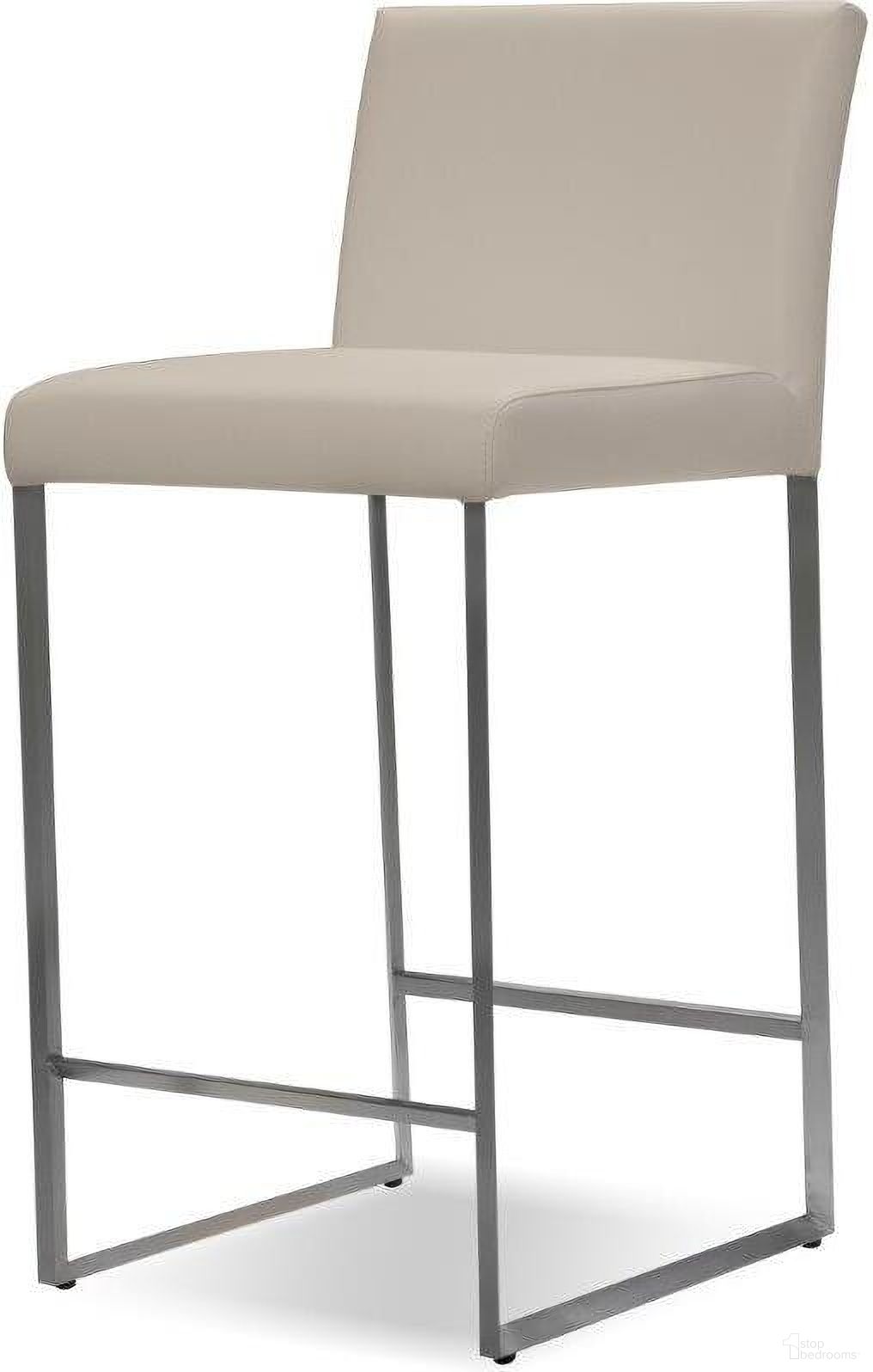 The appearance of Counter Stool Tate Pewter Leather, Brushed Ss designed by Mobital in the modern / contemporary interior design. This pewter piece of furniture  was selected by 1StopBedrooms from Tate Collection to add a touch of cosiness and style into your home. Sku: DCS-TATE-PEWT-LE. Material: Stainless Steel.