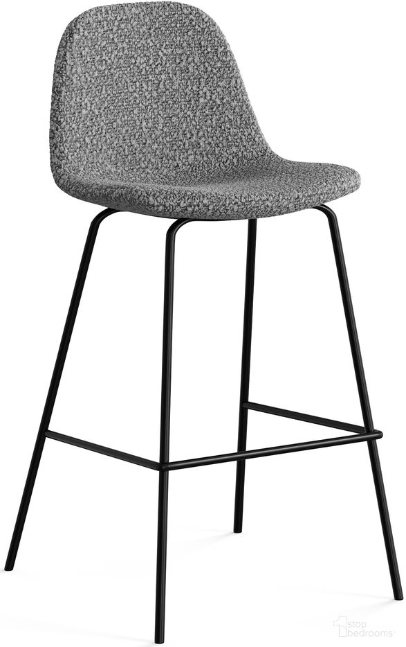 Counter Stools Set of 2 In Gray Boucle