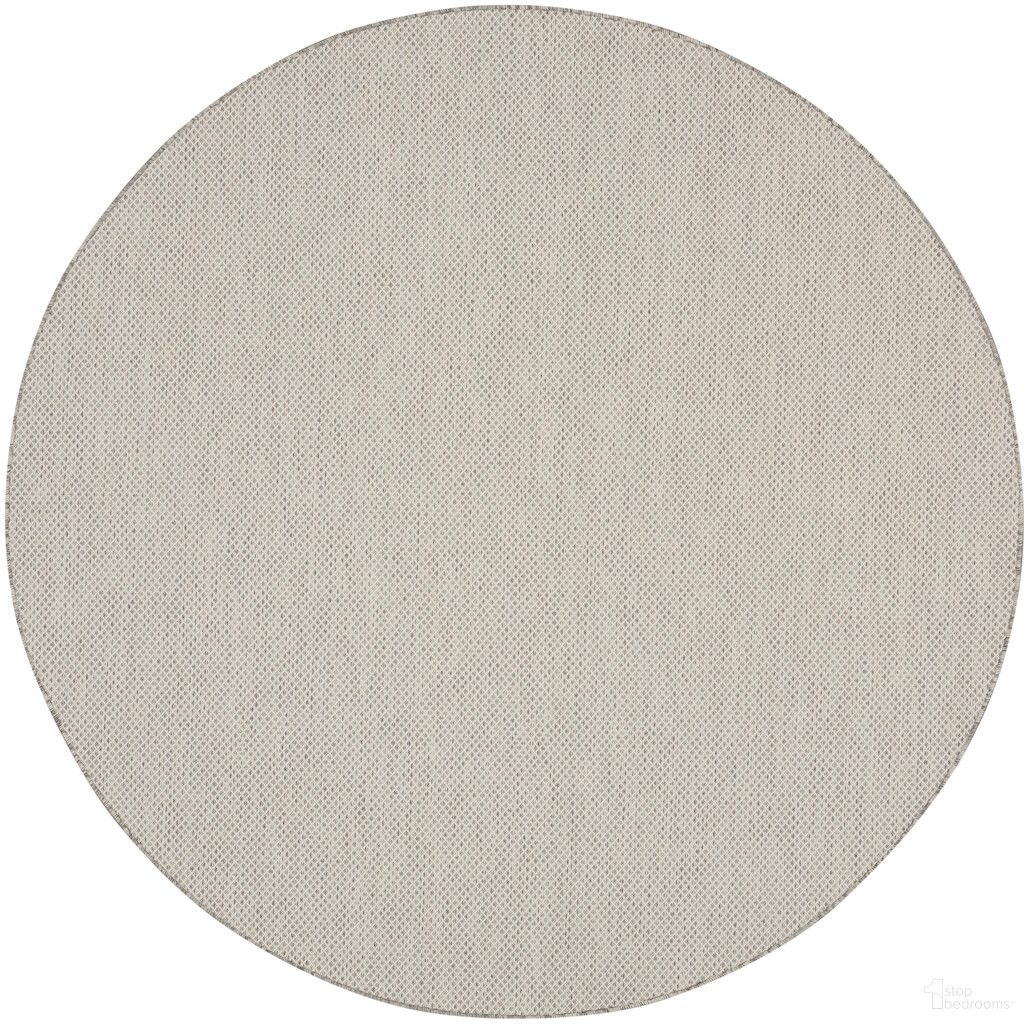Courtyard 10' x 10' Round Rug In Ivory and Silver