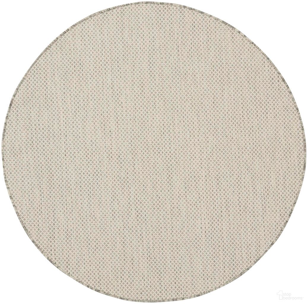 Courtyard 4' x 4' Round Rug In Ivory and Silver