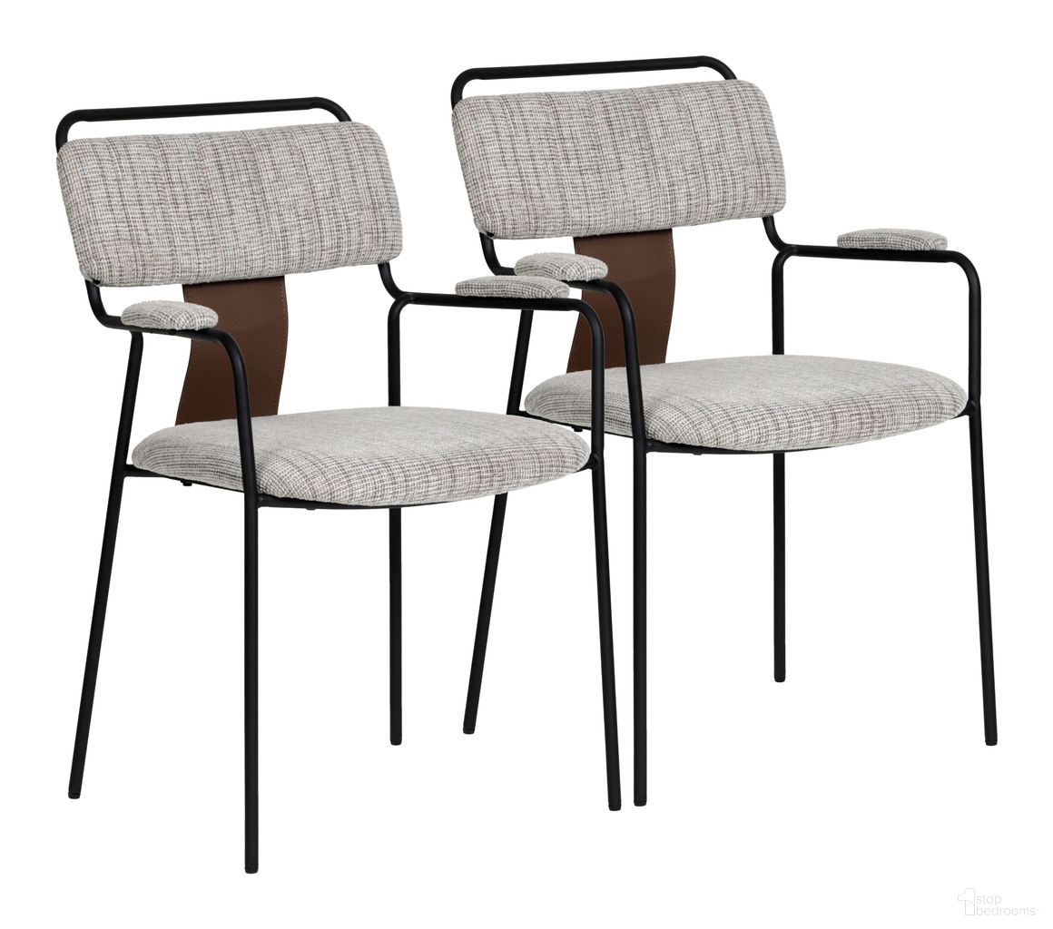 The appearance of Couva Dining Chair Set of 2 In Gray designed by Zuo Modern in the modern / contemporary interior design. This gray piece of furniture was selected by 1StopBedrooms from Couva Collection to add a touch of cosiness and style into your home. Sku: 110938. Material: Polyester. Chair Type: Arm Chair.