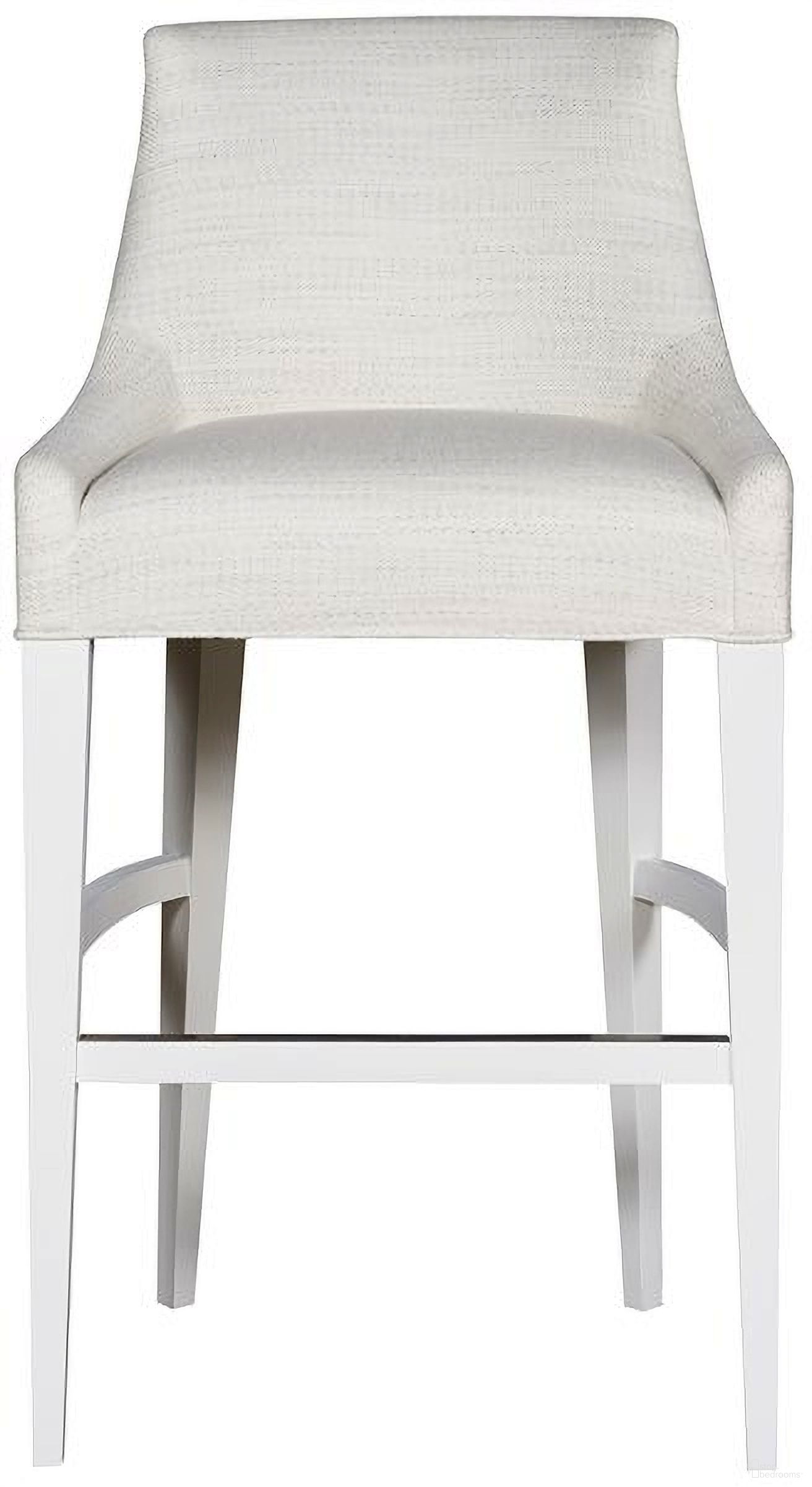 The appearance of Cove Barstool In White designed by Vanguard Furniture in the transitional interior design. This white piece of furniture was selected by 1StopBedrooms from Cove Collection to add a touch of cosiness and style into your home. Sku: T400-BS. Material: Upholstery.