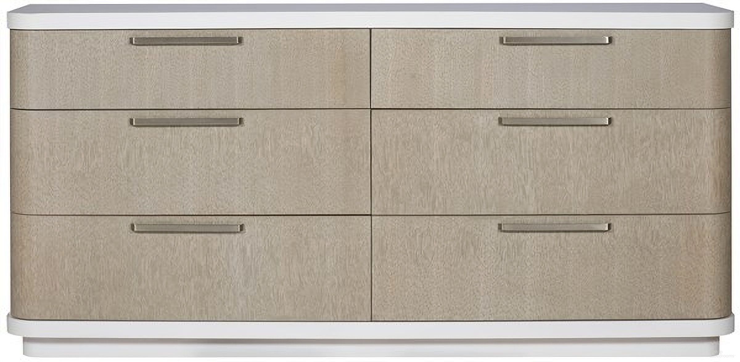 The appearance of Cove Dresser In White And Taupe designed by Vanguard Furniture in the modern / contemporary interior design. This white and taupe piece of furniture was selected by 1StopBedrooms from Cove Collection to add a touch of cosiness and style into your home. Sku: S400D-PA. Material: Wood.