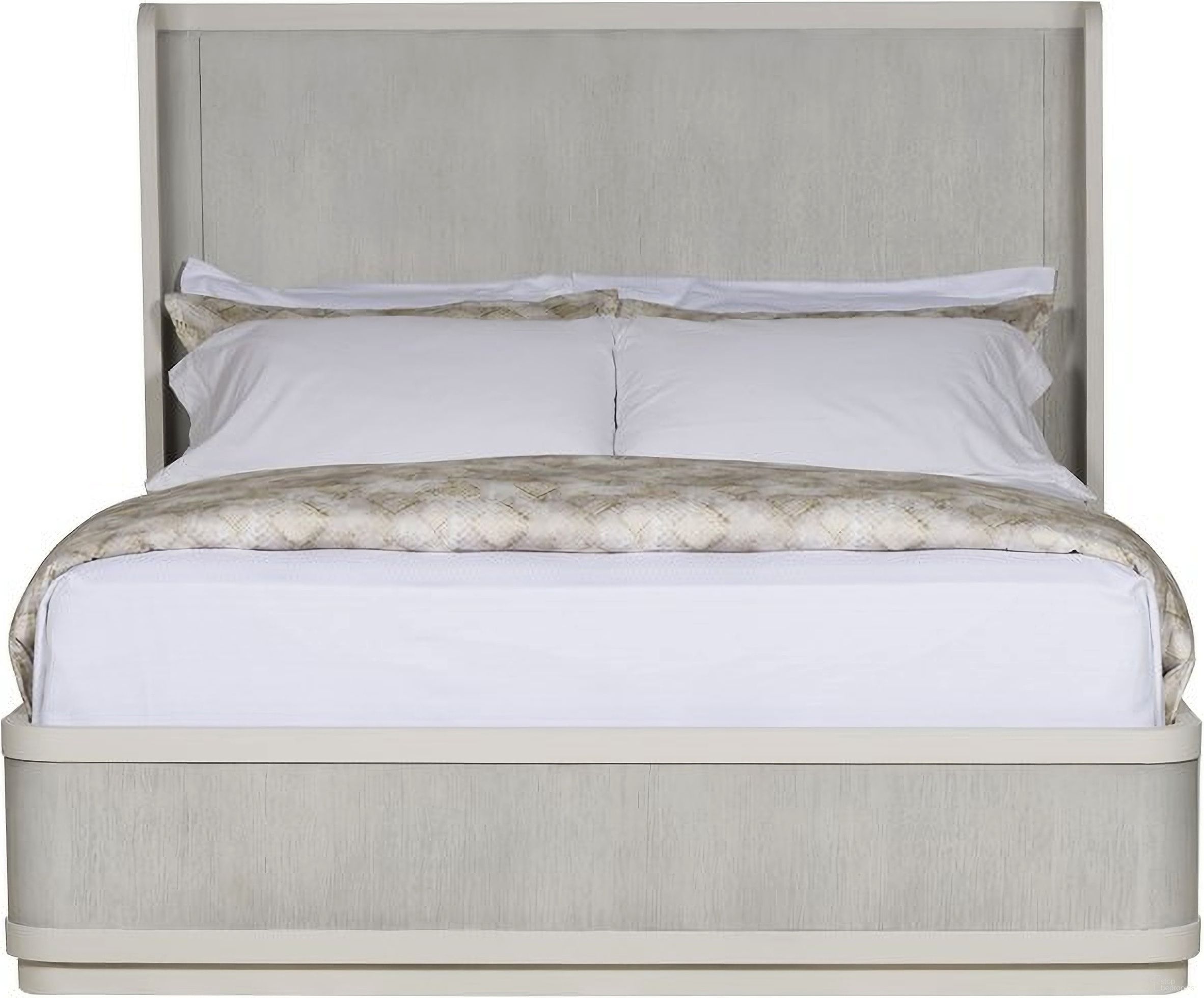 The appearance of Cove King Bed In White designed by Vanguard Furniture in the transitional interior design. This white piece of furniture was selected by 1StopBedrooms from Cove Collection to add a touch of cosiness and style into your home. Sku: S400K-4C. Material: Wood. Bed Size: King.
