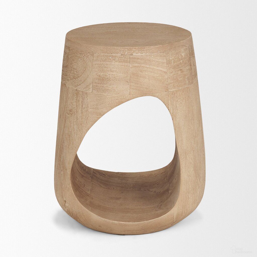 Cove Sculptural Open Side Table In Light Brown