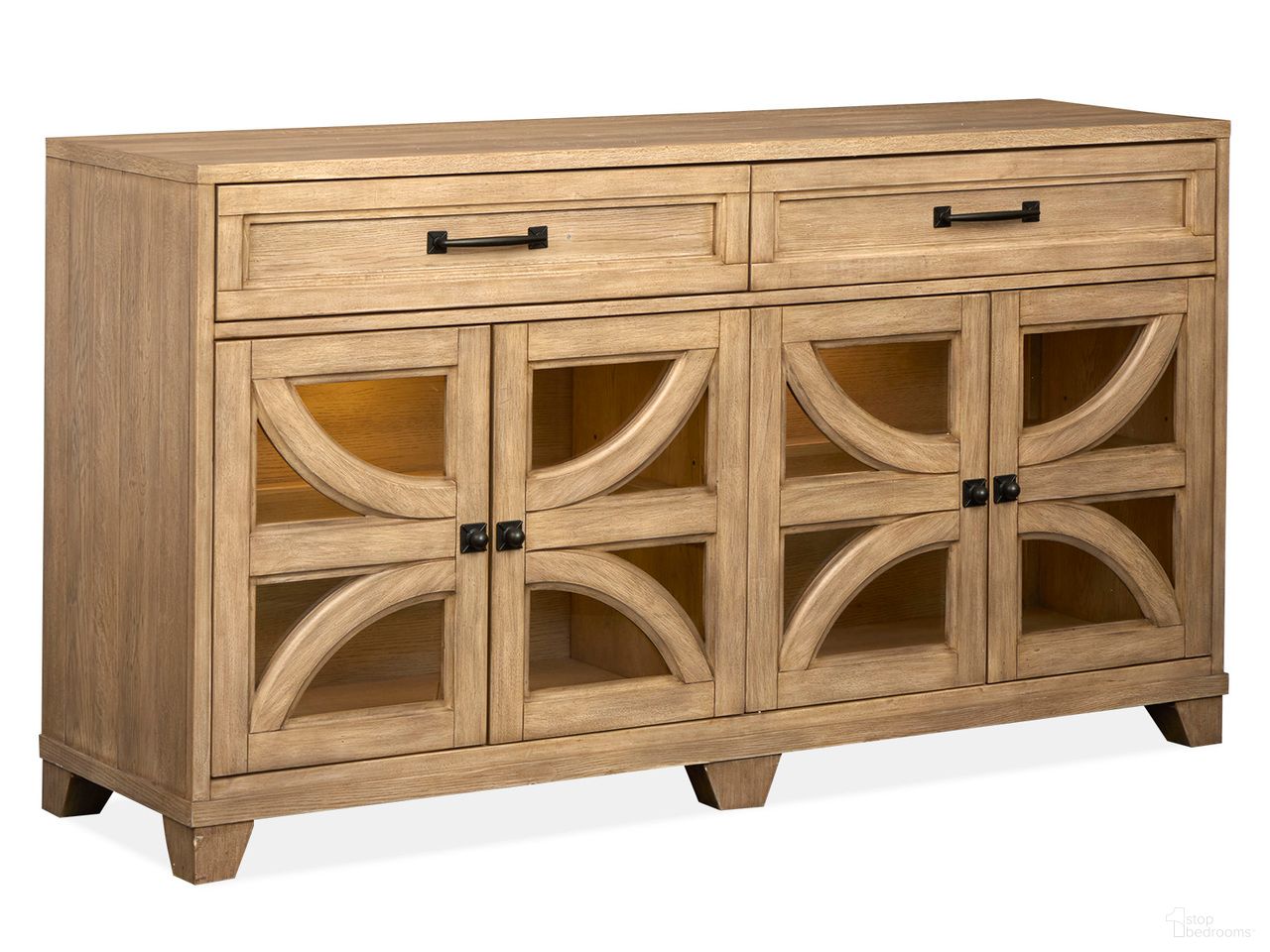 The appearance of Coventry Buffet In Honey Maple designed by Magnussen in the modern / contemporary interior design. This honey maple piece of furniture was selected by 1StopBedrooms from Coventry Collection to add a touch of cosiness and style into your home. Sku: D6480-14. Material: Oak Veneer.