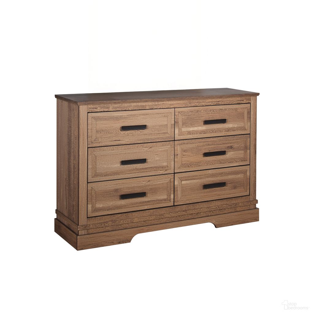 The appearance of Coventry Hall Pecan Six Drawer Dresser In Brown designed by New Classic in the rustic / southwestern interior design. This brown piece of furniture  was selected by 1StopBedrooms from Coventry Hall Collection to add a touch of cosiness and style into your home. Sku: B1828-050. Material: Wood.
