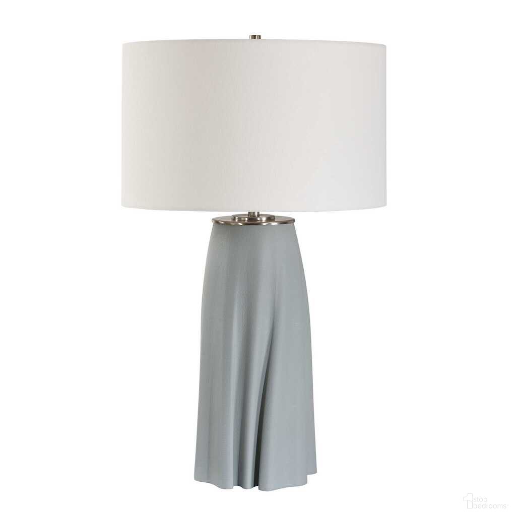 Cover Up Sculpted Table Lamp In Silver and Blue