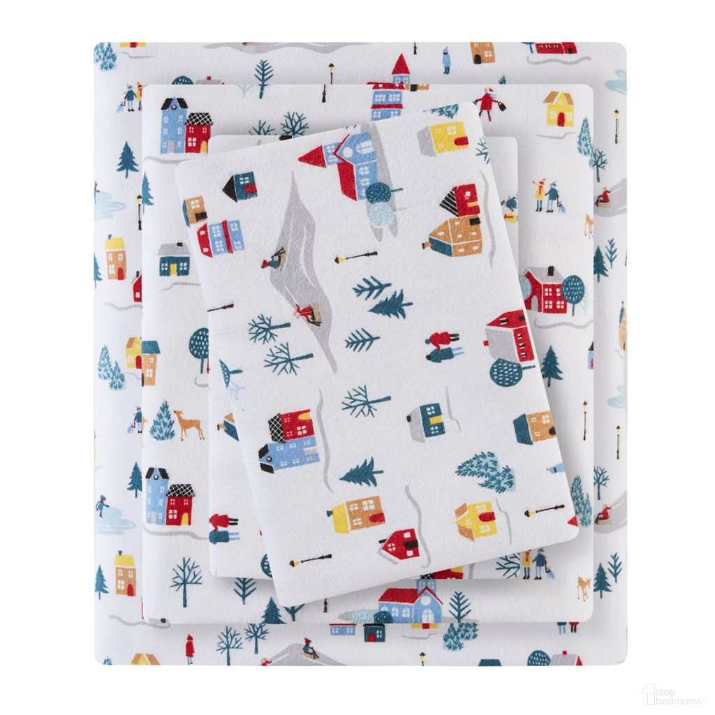The appearance of Cozy Cotton Flannel Printed Sheet Set In White Village Print designed by Olliix in the transitional interior design. This white village print piece of furniture was selected by 1StopBedrooms from Cozy Cotton Flannel Collection to add a touch of cosiness and style into your home. Sku: TN20-0564. Material: Cotton. Bed Size: Twin XL.
