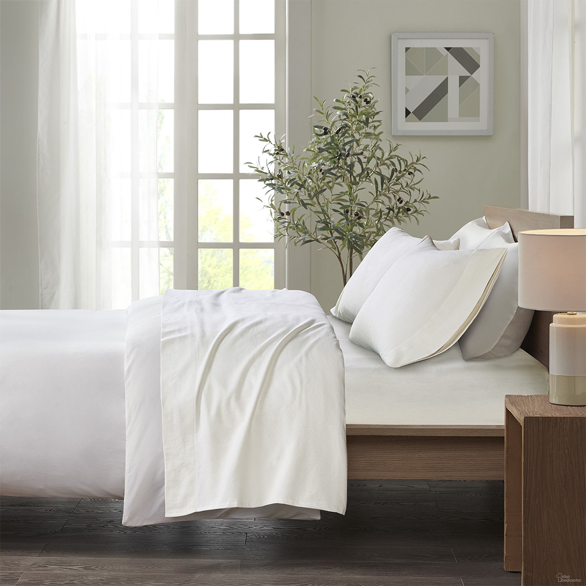The appearance of Cozy Cotton Flannel 4 Piece Full Sheet Set In Ivory Solid designed by Olliix in the transitional interior design. This ivory solid piece of furniture was selected by 1StopBedrooms from Cozy Flannel Collection to add a touch of cosiness and style into your home. Sku: TN20-0112. Bed Size: Full. Material: Cotton.