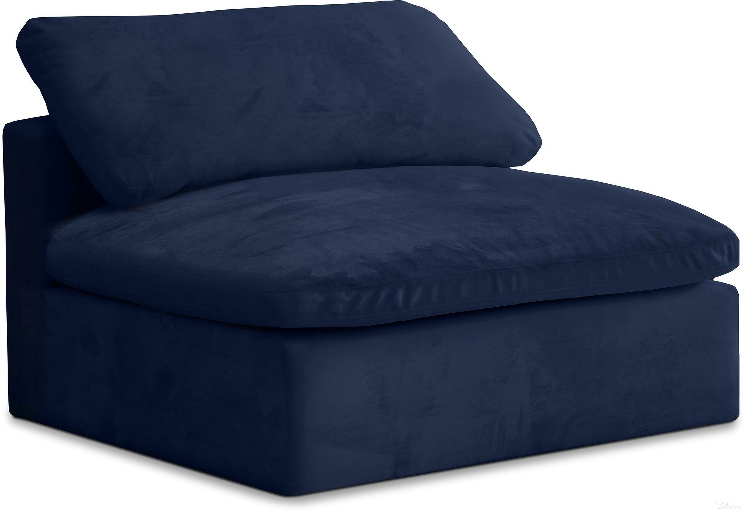 Cozy Velvet Armless Chair In Navy