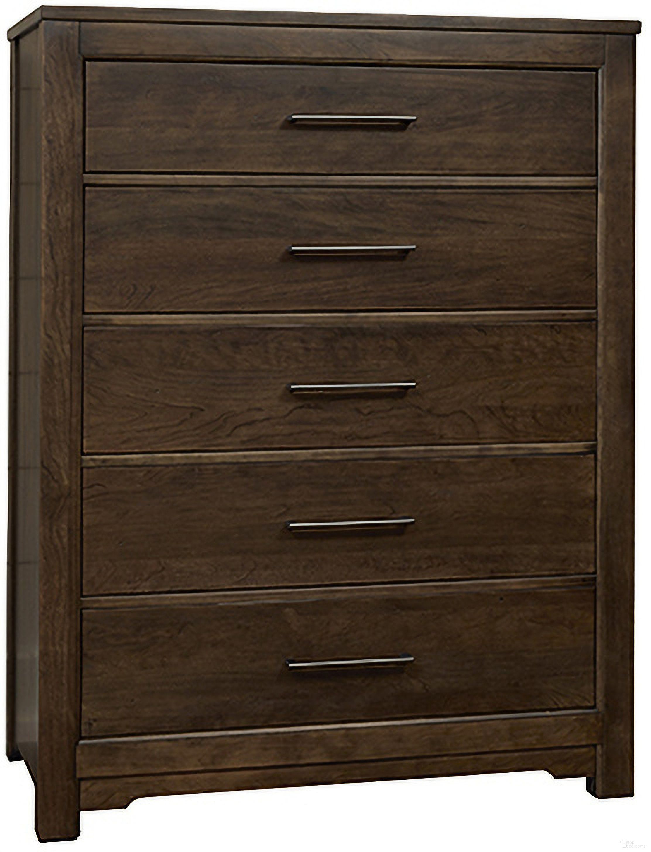 The appearance of Crafted 5 Drawer Chest In Dark Cherry designed by Artisan & Post in the transitional interior design. This dark cherry piece of furniture  was selected by 1StopBedrooms from Crafted Cherry Collection to add a touch of cosiness and style into your home. Sku: 150-115. Material: Wood.
