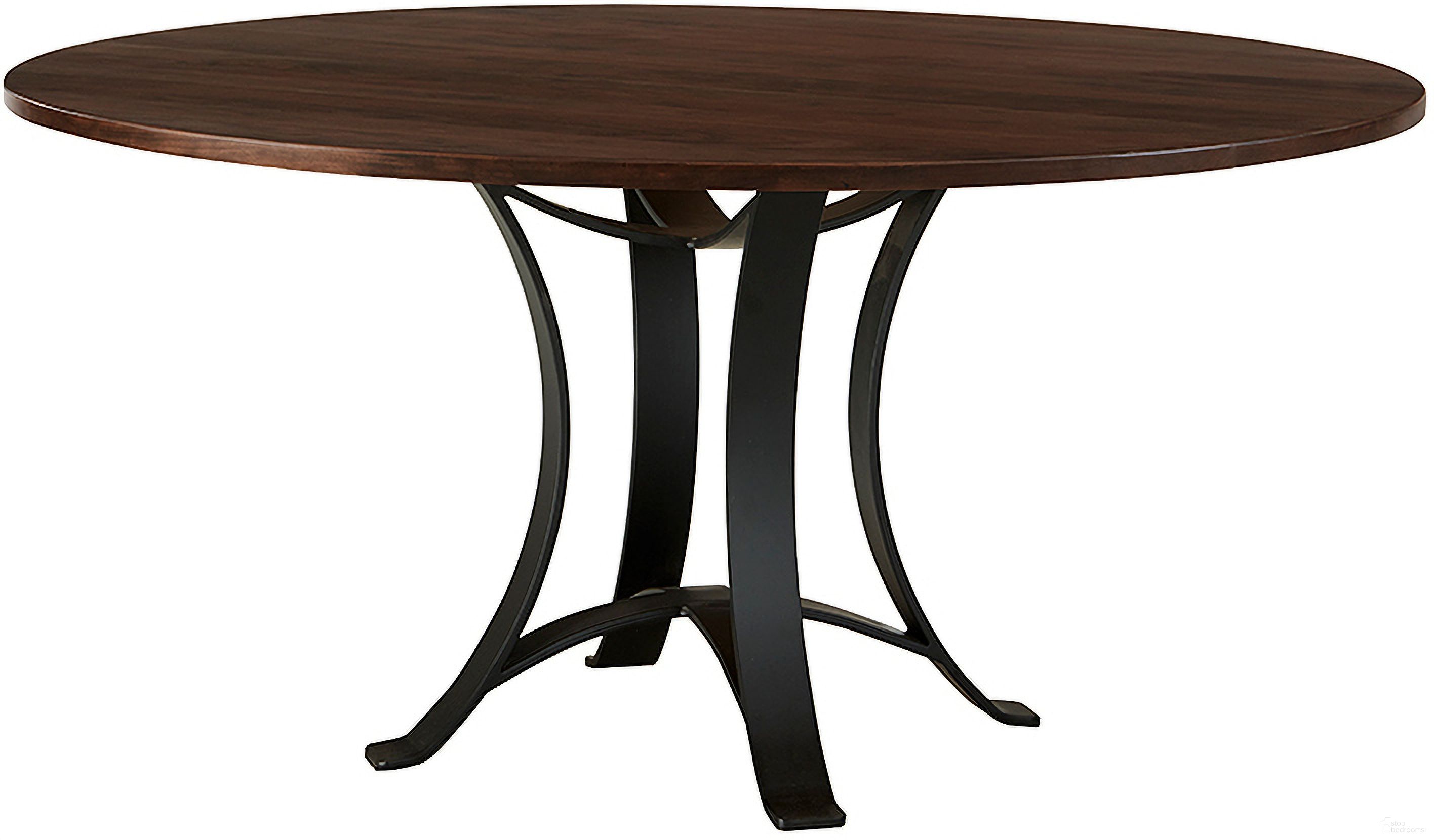 The appearance of Crafted 60 Inch Round Table With Metal Base In Dark Cherry designed by Artisan & Post in the transitional interior design. This dark cherry piece of furniture was selected by 1StopBedrooms from Crafted Cherry Collection to add a touch of cosiness and style into your home. Sku: 150-060;150-200. Table Base Style: Pedestal. Table Top Shape: Round. Material: Wood. Size: 60".