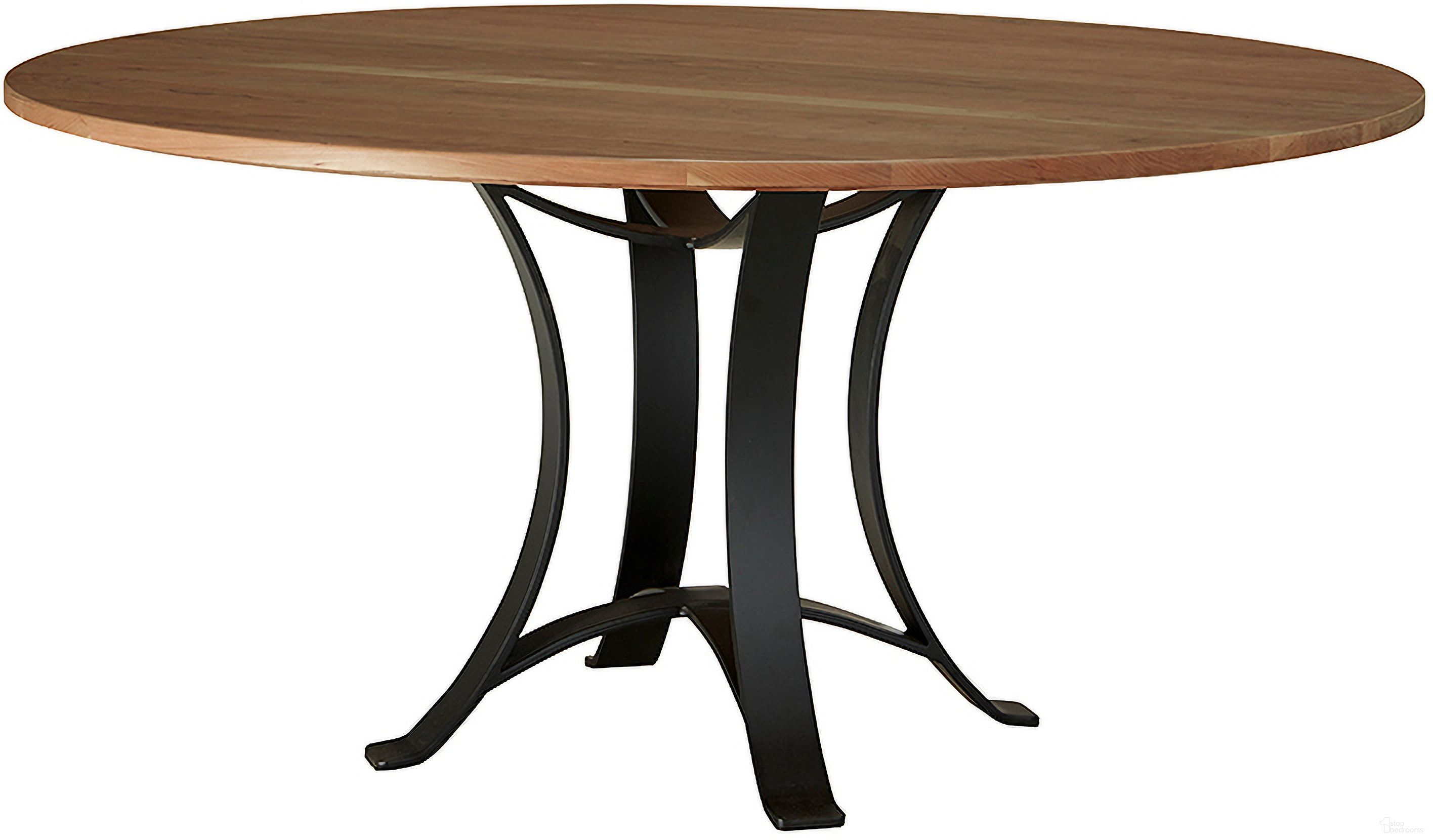 The appearance of Crafted 60 Inch Round Table With Metal Base In Medium Cherry designed by Artisan & Post in the transitional interior design. This medium cherry piece of furniture was selected by 1StopBedrooms from Crafted Cherry Collection to add a touch of cosiness and style into your home. Sku: 151-060;151-200. Table Base Style: Pedestal. Table Top Shape: Round. Material: Wood. Size: 60".
