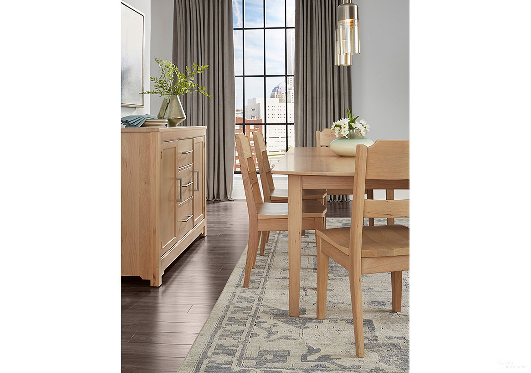 The appearance of Crafted 72 Inch Surfboard Dining Room Set In Bleached Cherry designed by Artisan & Post in the transitional interior design. This natural piece of furniture was selected by 1StopBedrooms from Crafted Cherry Collection to add a touch of cosiness and style into your home. Sku: 154-072;154-010. Table Base Style: Legs. Material: Wood. Table Top Shape: Rectangular. Size: 28" x 72".