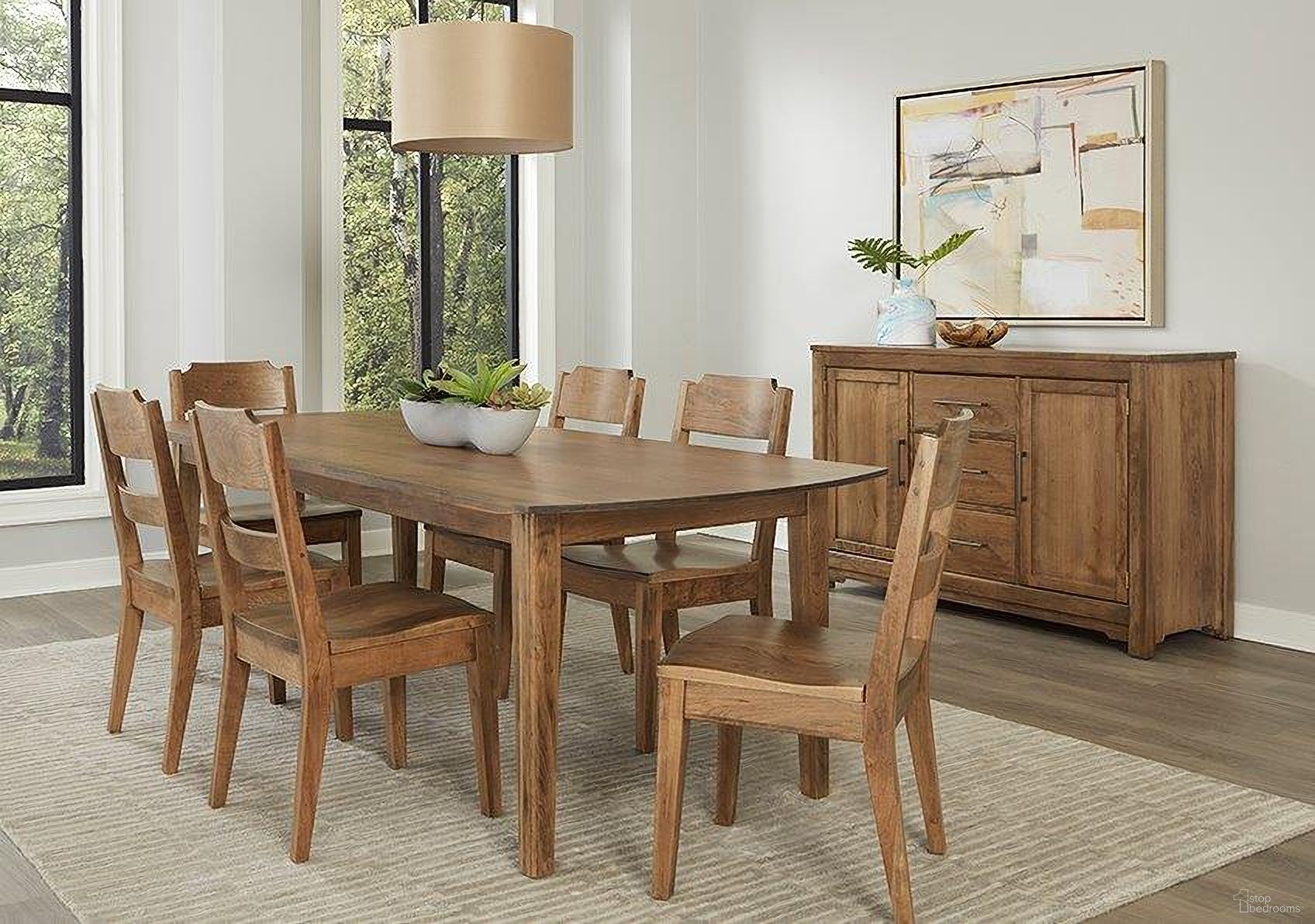 Crafted 72 Inch Surfboard Dining Set In Medium Cherry