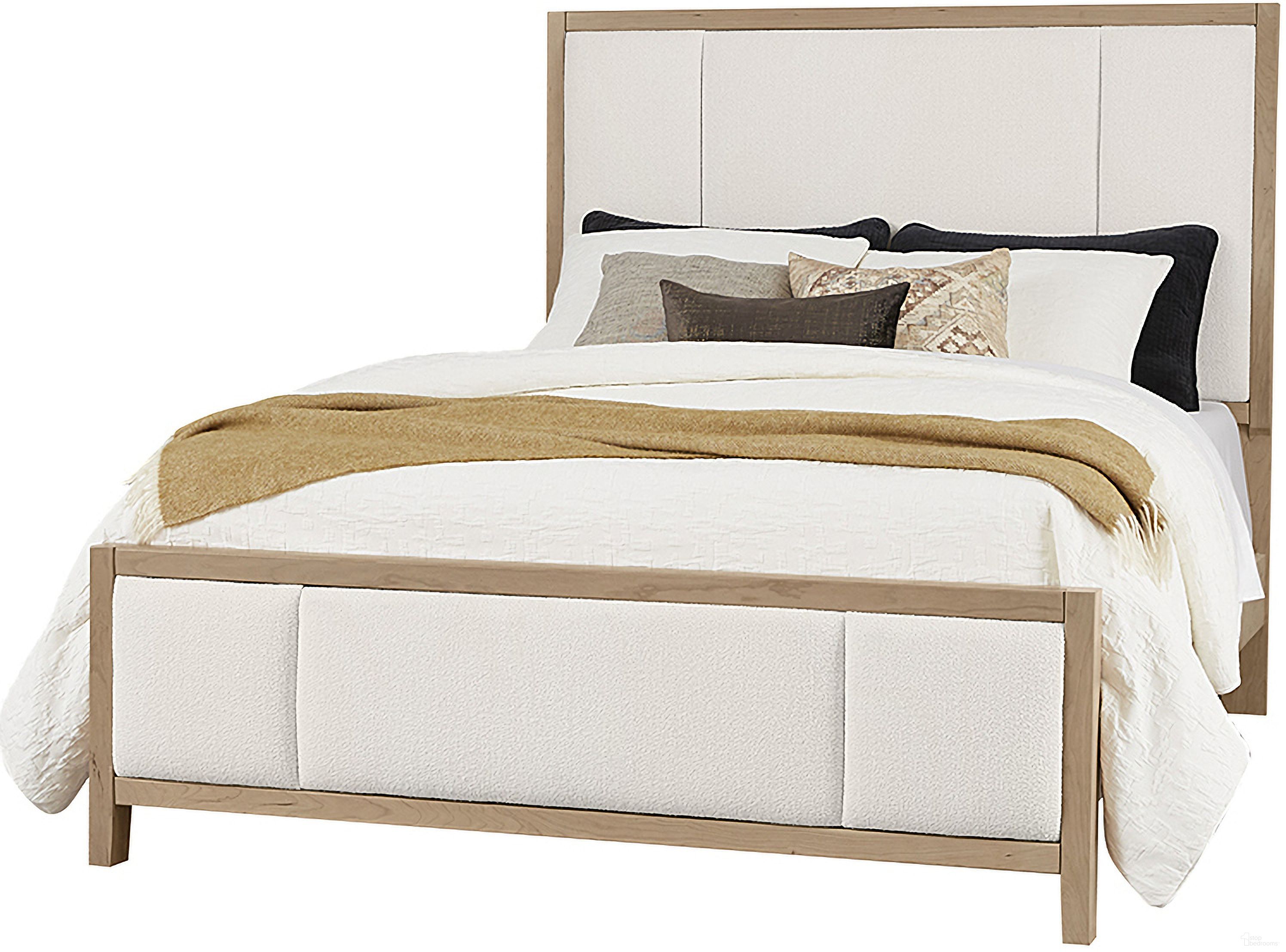 The appearance of Crafted Cherry King Upholstered Bed In White Fabric designed by Artisan & Post in the transitional interior design. This white piece of furniture  was selected by 1StopBedrooms from Crafted Cherry Collection to add a touch of cosiness and style into your home. Sku: 154-661;154-166;154-933;MS-MS2. Material: Wood. Bed Size: King. Bed Type: Upholstered Bed.