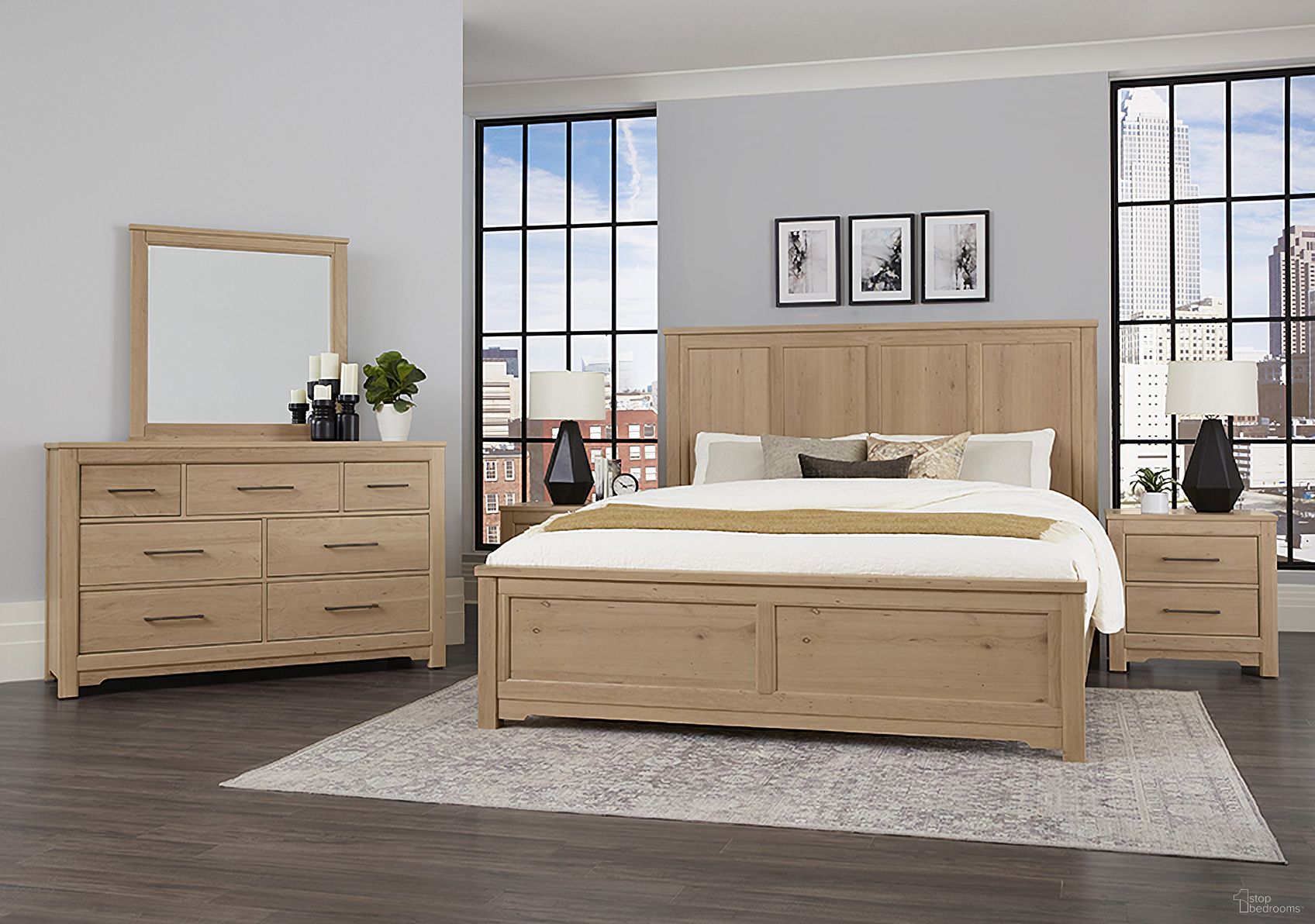 The appearance of Crafted Cherry Panel Bedroom Set In Natural designed by Artisan & Post in the traditional interior design. This natural piece of furniture was selected by 1StopBedrooms from Crafted Cherry Collection to add a touch of cosiness and style into your home. Sku: 154-558;154-855;154-922;154-227. Bed Type: Panel Bed. Material: Wood. Bed Size: Queen.