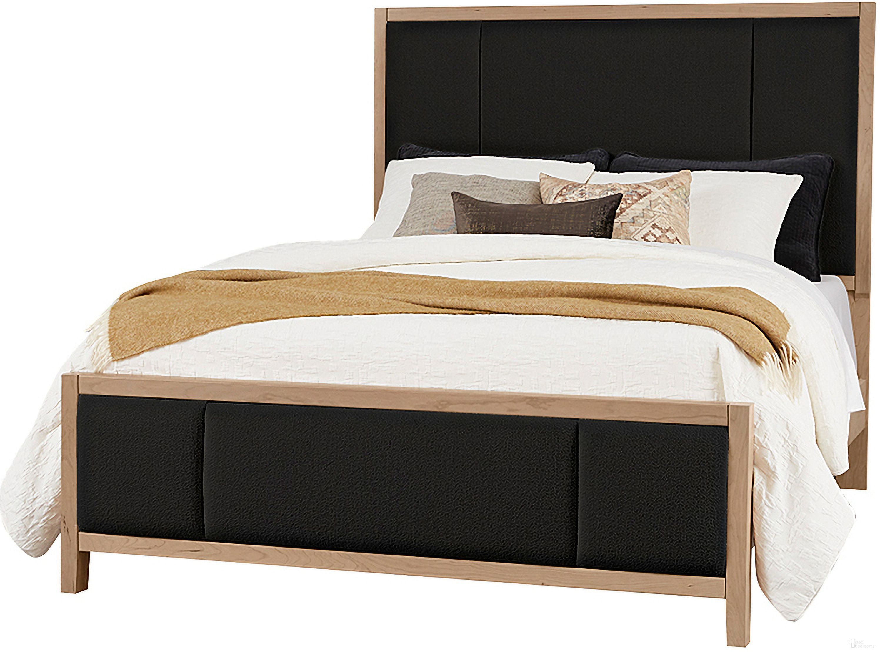 Crafted Cherry Queen Upholstered Bed In Black Fabric