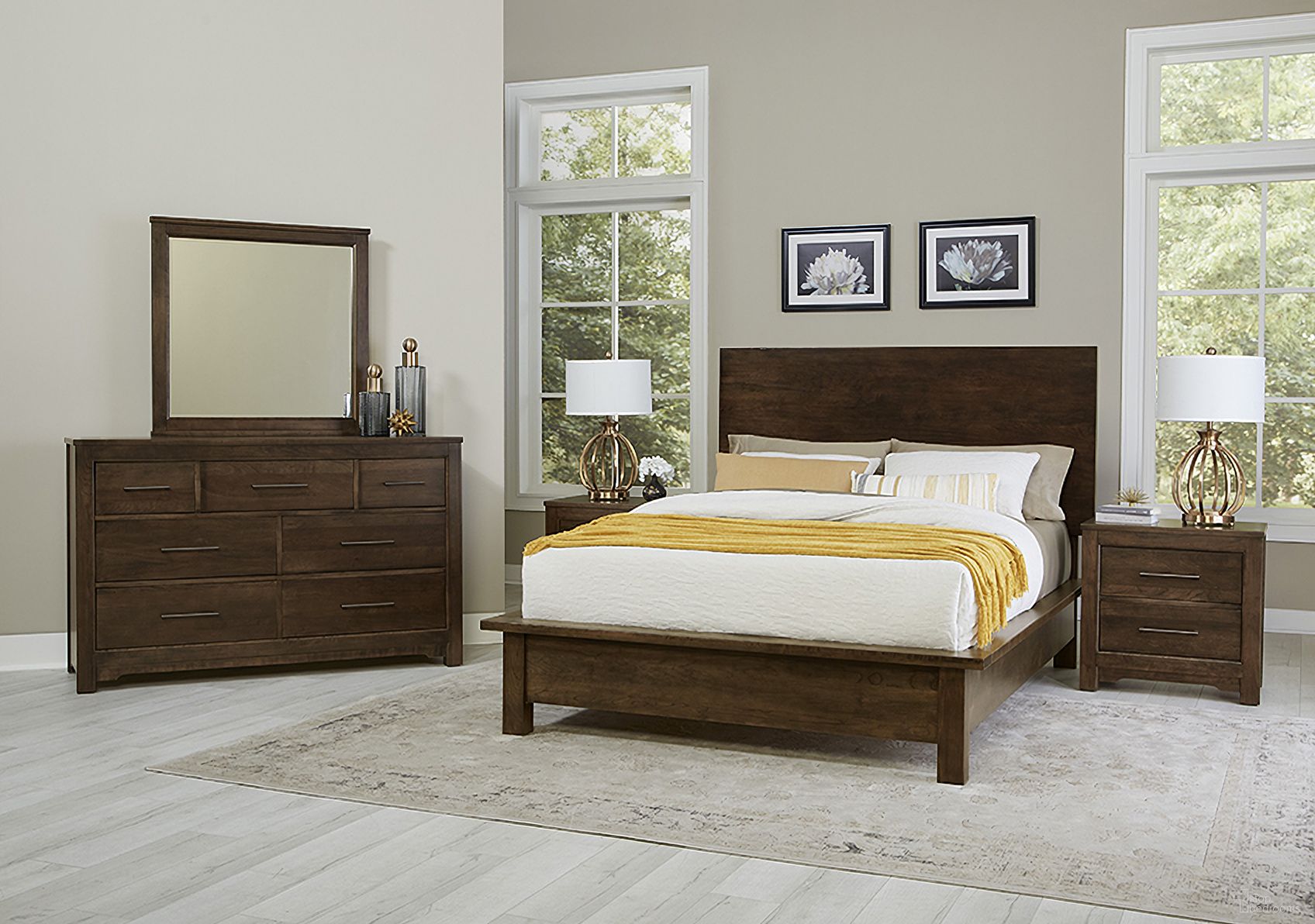 Crafted Cherry Terrace Bedroom Set In Dark Cherry