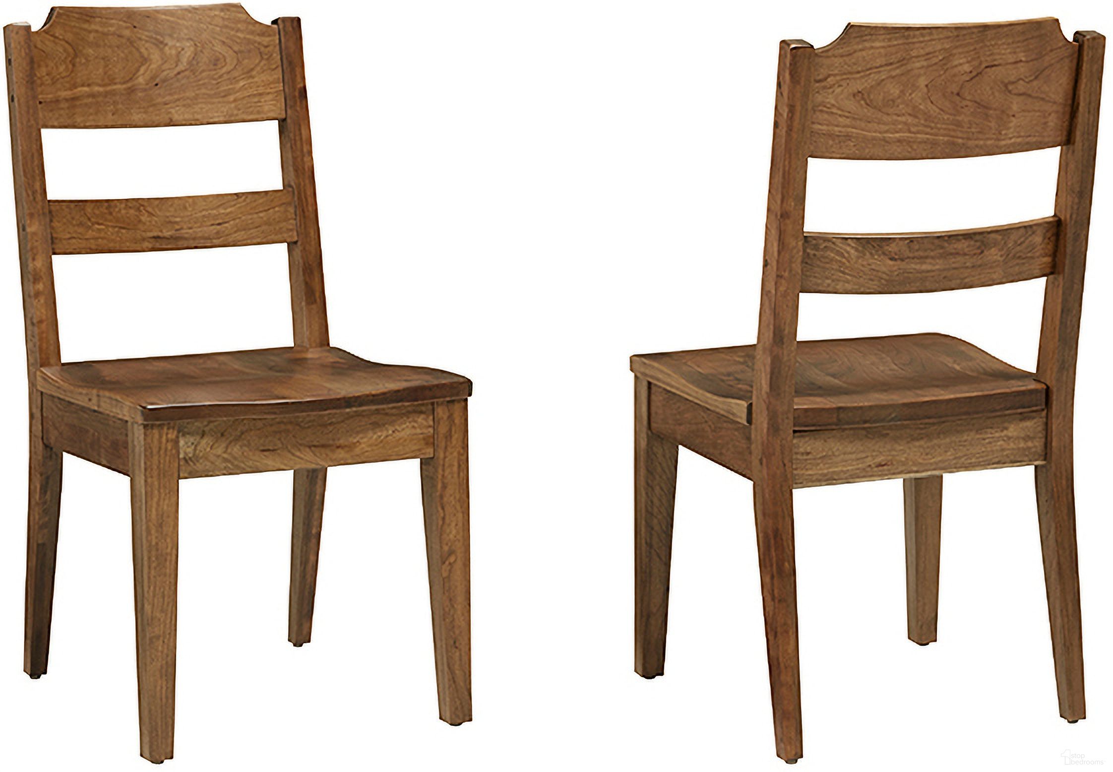 The appearance of Crafted Ladderback Side Chair In Medium Cherry designed by Artisan & Post in the transitional interior design. This medium cherry piece of furniture was selected by 1StopBedrooms from Crafted Cherry Collection to add a touch of cosiness and style into your home. Sku: 151-010. Material: Wood. Chair Type: Side Chair.