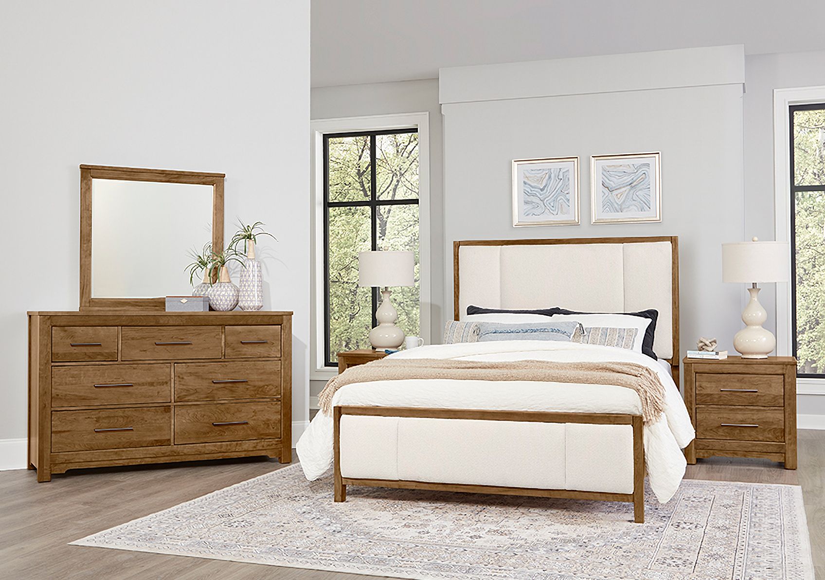 Crafted Cherry Bedroom Set In White And Medium Cherry