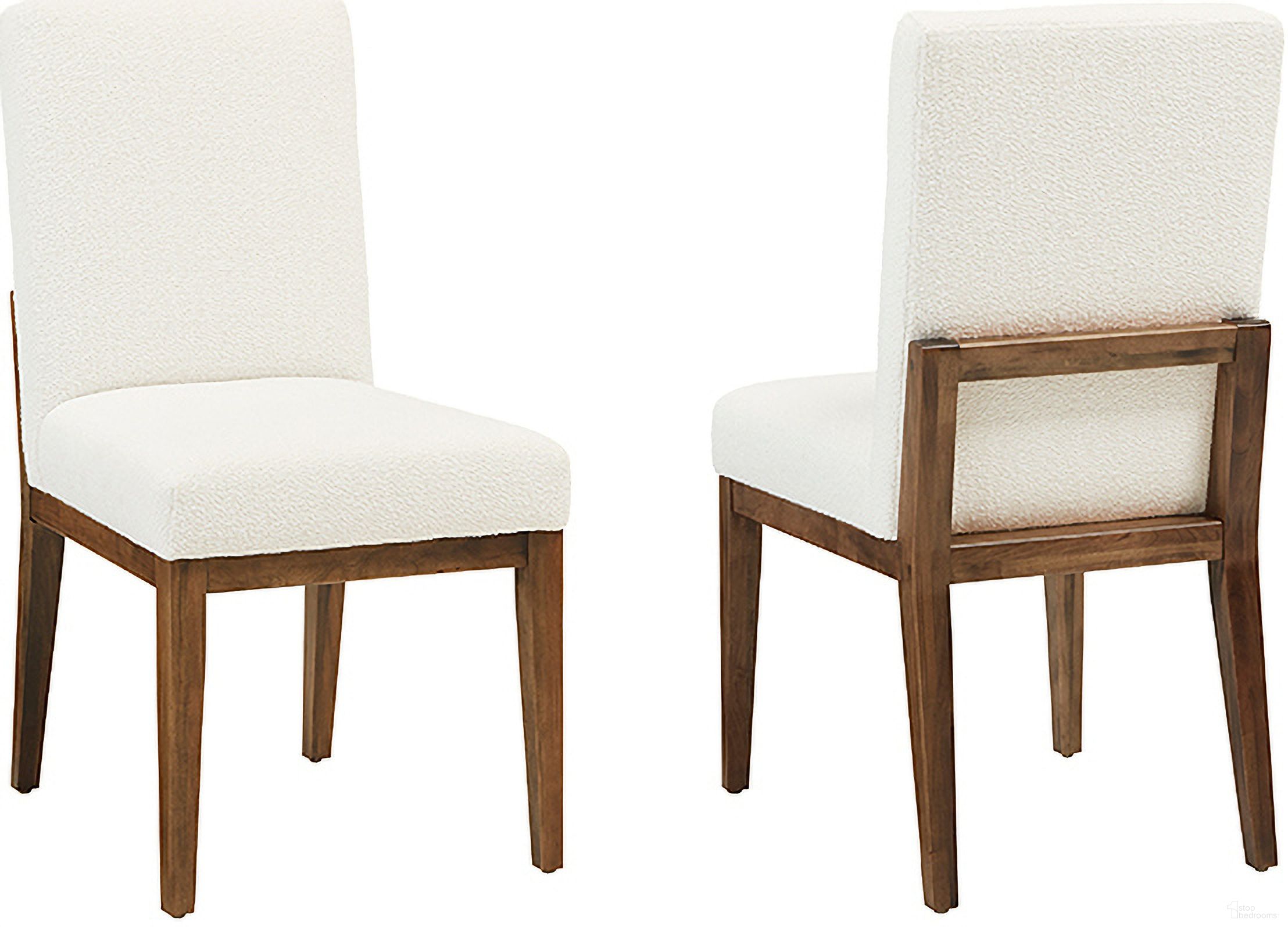 The appearance of Crafted Medium Cherry Upholstered Side Chair In White Fabric designed by Artisan & Post in the transitional interior design. This white piece of furniture  was selected by 1StopBedrooms from Crafted Cherry Collection to add a touch of cosiness and style into your home. Sku: 151-030A. Material: Wood. Chair Type: Side Chair.
