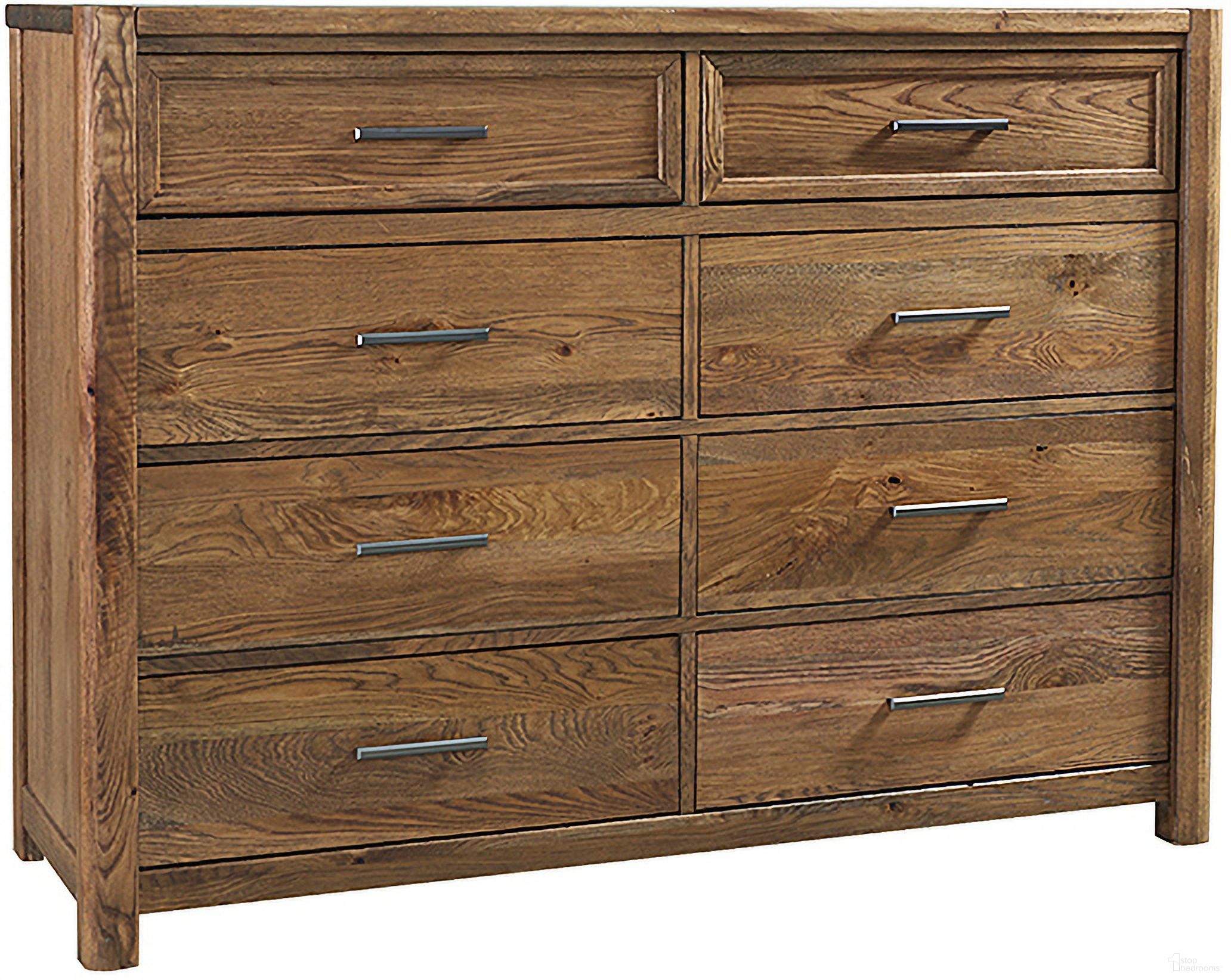 The appearance of Crafted Oak 8 Drawer Dresser In Natural designed by Vaughan Bassett in the transitional interior design. This natural piece of furniture was selected by 1StopBedrooms from Crafted Oak Collection to add a touch of cosiness and style into your home. Sku: 790-003. Material: Wood.