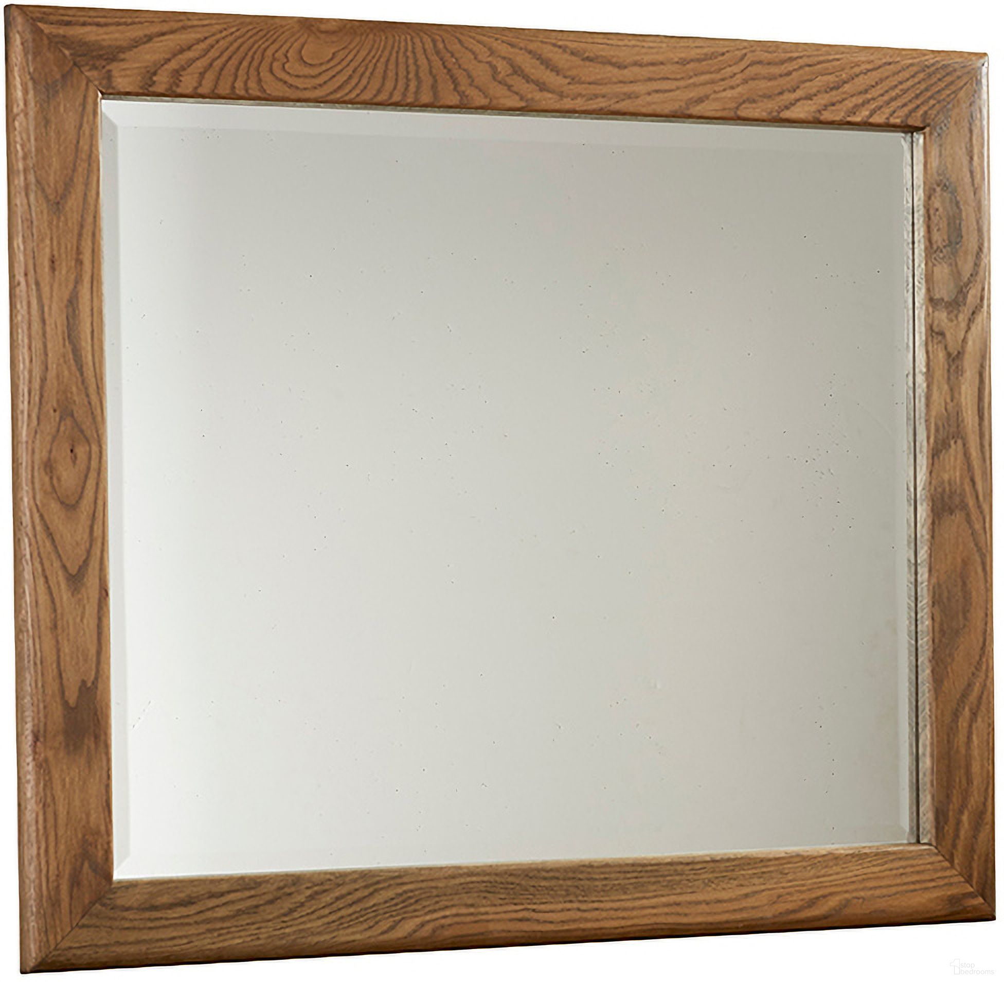 The appearance of Crafted Oak Landscape Mirror In Natural designed by Vaughan Bassett in the transitional interior design. This natural piece of furniture  was selected by 1StopBedrooms from Crafted Oak Collection to add a touch of cosiness and style into your home. Sku: 790-447. Material: Wood.