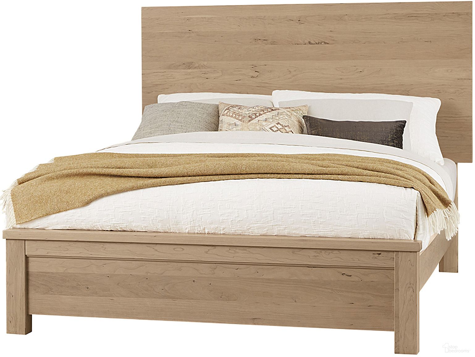 The appearance of Crafted Queen Plank Bed In Bleached Cherry designed by Artisan & Post in the transitional interior design. This natural piece of furniture was selected by 1StopBedrooms from Crafted Cherry Collection to add a touch of cosiness and style into your home. Sku: 154-559;154-955;154-922. Bed Type: Panel Bed. Material: Wood. Bed Size: Queen.