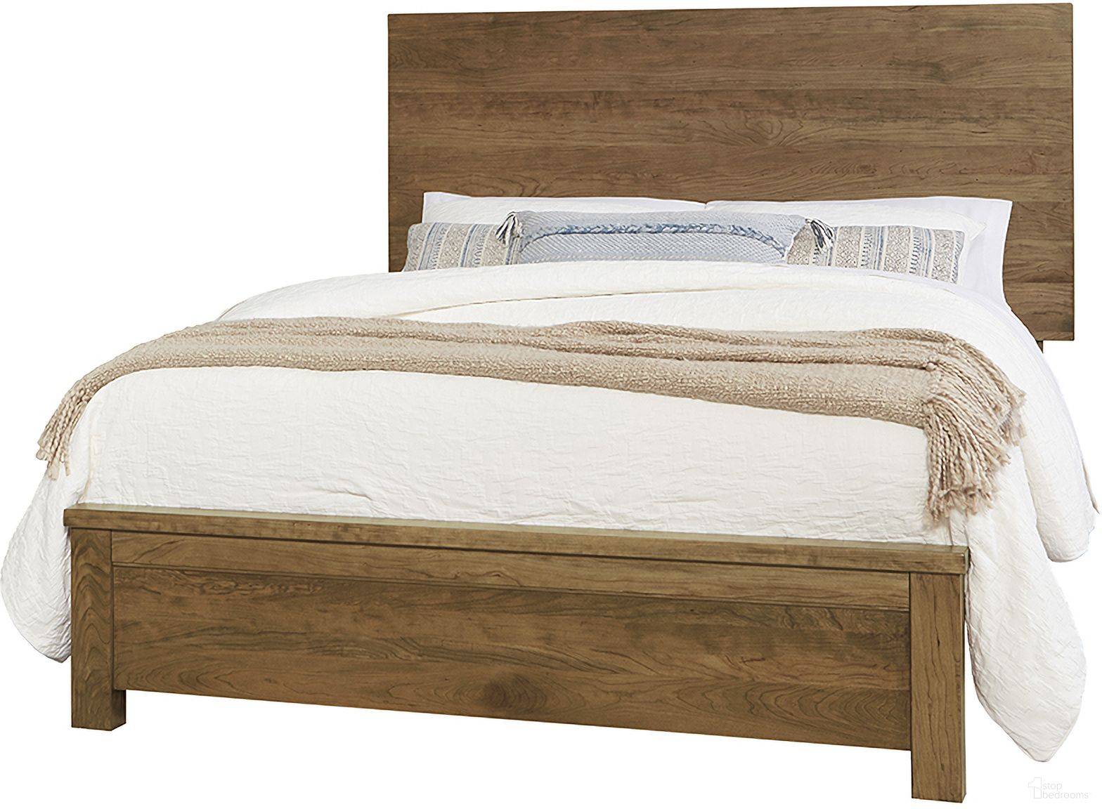 Crafted Queen Plank Bed In Medium Cherry