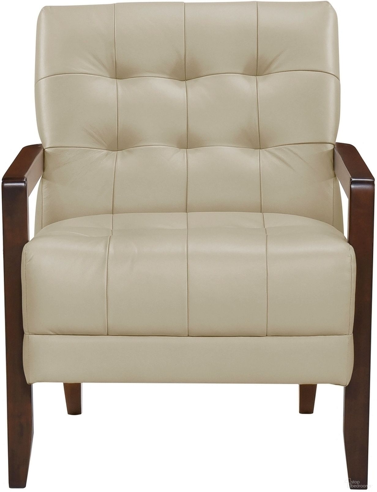 The appearance of Crafton Accent Chair In Beige designed by Homelegance in the transitional interior design. This beige piece of furniture  was selected by 1StopBedrooms from Crafton Collection to add a touch of cosiness and style into your home. Sku: 1010BEG-1. Material: Leather.